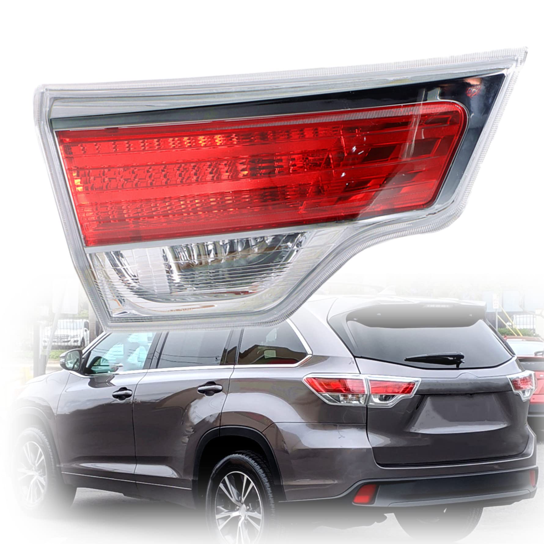 2014-2016 Toyota Highlander Rear Left Driver Side Inner Tail Light Replacement - OEM Fit LED Brake Lamp for Improved Night Visibility & Safety