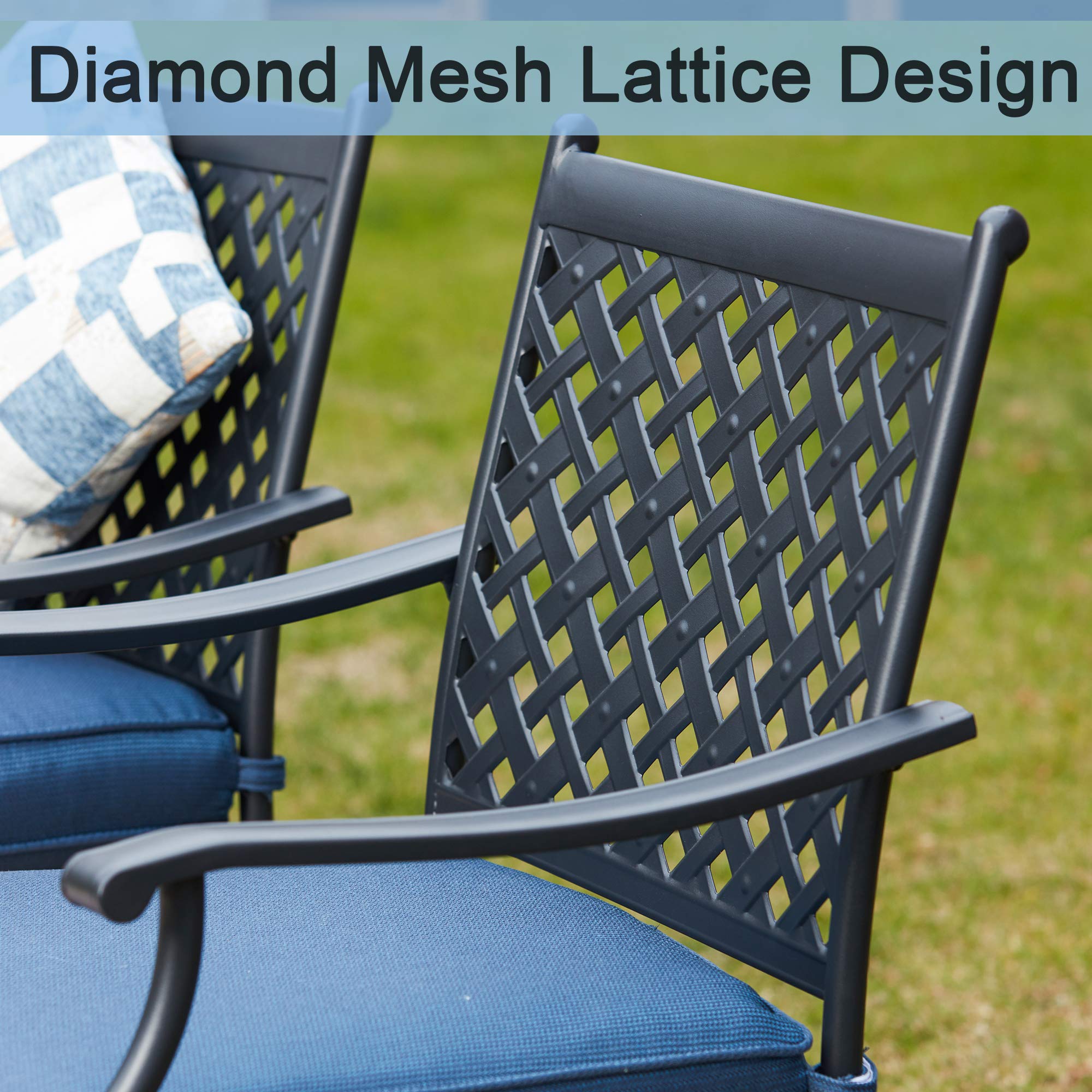 **PatioFestival 4-Piece Outdoor Dining Chairs Set - Steel Frame with 3.1