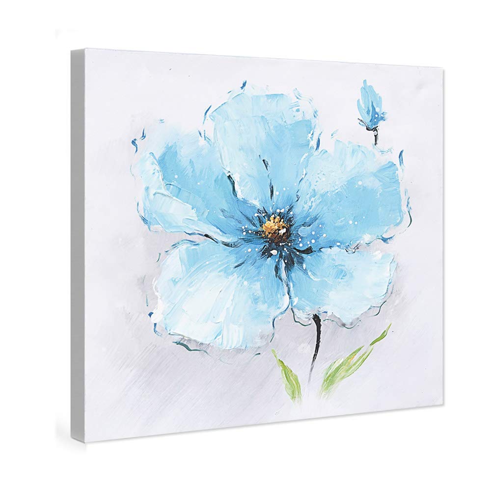Modern Blue Flower Canvas Wall Art - Home & Office Decor