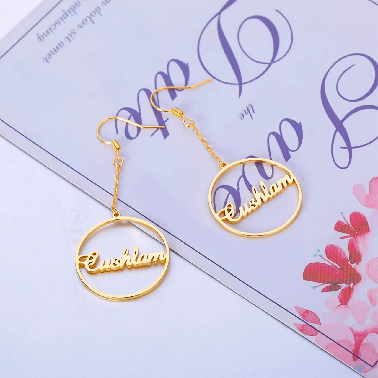 Personalized Name Earrings - 10K, 14K, 18K Gold Custom Dangle Drop Earrings for Women | Elegant Jewelry Gift for Birthday, Anniversary & Special Occasions