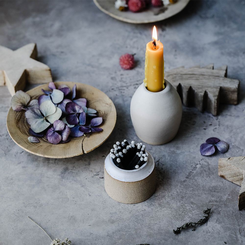 Premium Ceramic Match Striker - Rustic Handcrafted Fire Starter for Camping, Fireplaces & Outdoor Adventures