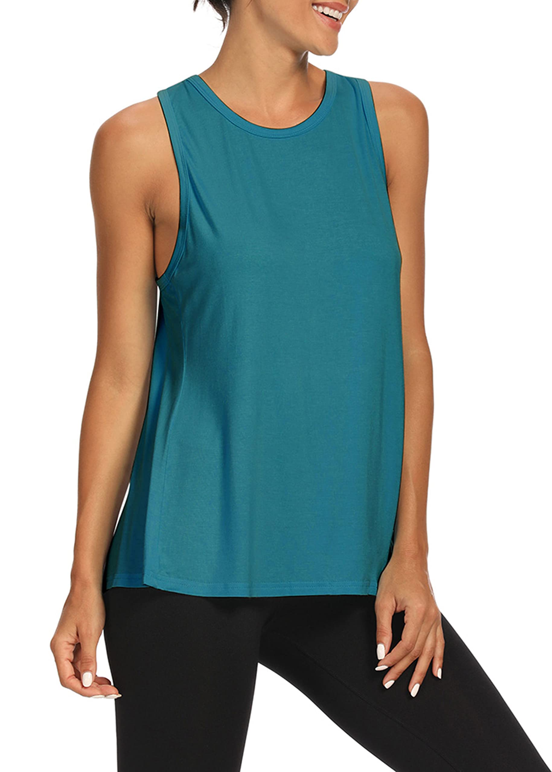 Bestisun Women's Open Back Workout Tops - Gym Athletic Shirts with Tie Back Design for Yoga, Running & Fitness Training | Breathable Muscle Tank for Women