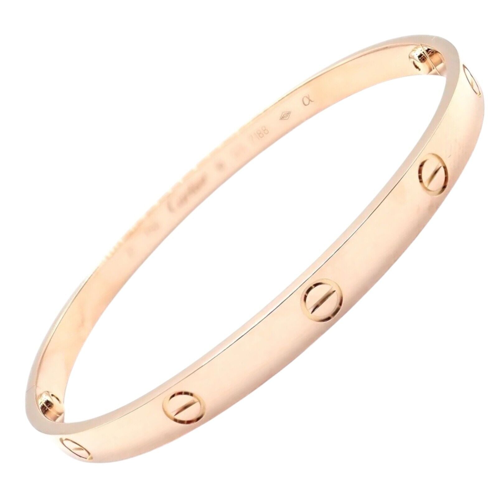 Authentic Cartier 18k Rose Gold Love Bangle Bracelet - Size 21 - Luxury Jewelry for Women - Perfect for Anniversaries, Weddings & Special Occasions