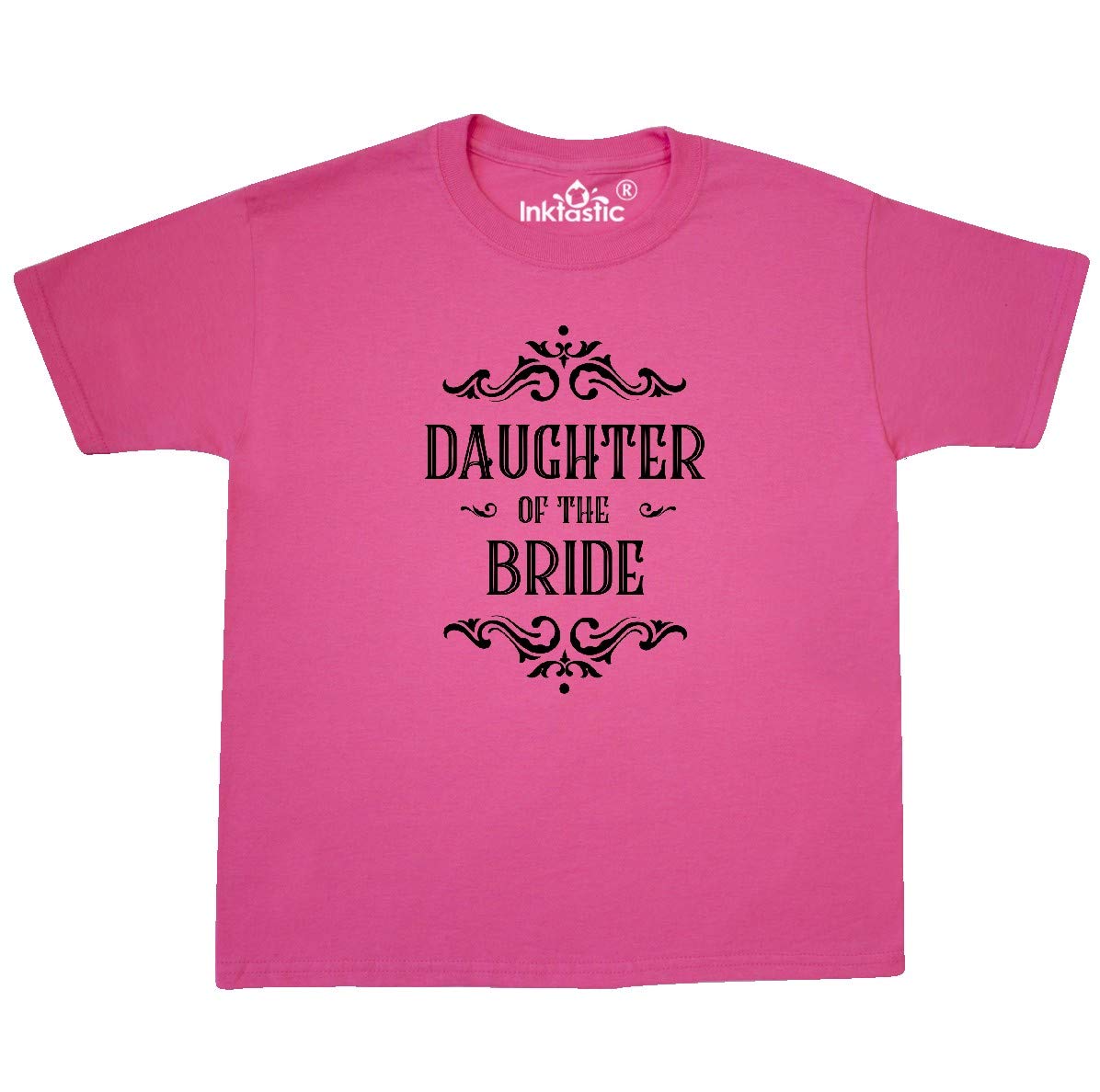 Inktastic Daughter of The Bride Youth T-Shirt - Cute Wedding Party Outfit for Girls, Flower Girl & Bridesmaid Apparel, Perfect for Special Occasions & Family Photos