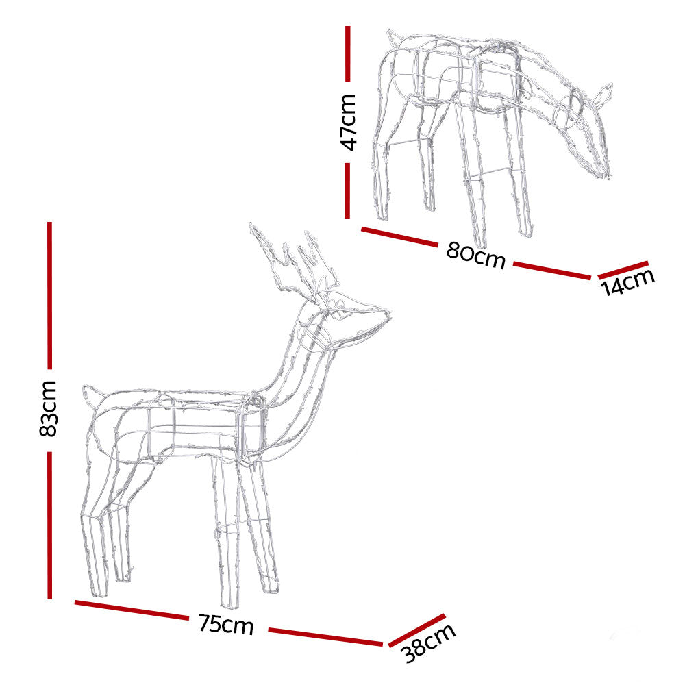 Solar Powered LED Rope Lights with Reindeer Christmas Motif - Waterproof Outdoor Holiday Decor for Garden, Patio & Yard