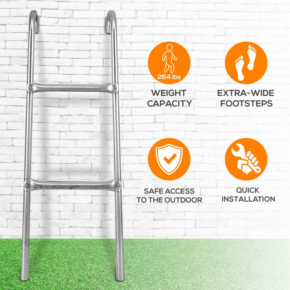 Heavy Duty Outdoor Trampoline Safety Ladder with Non-Slip Steps - Adjustable Height for Kids & Adults - Perfect for Backyard, Playground & Garden Use