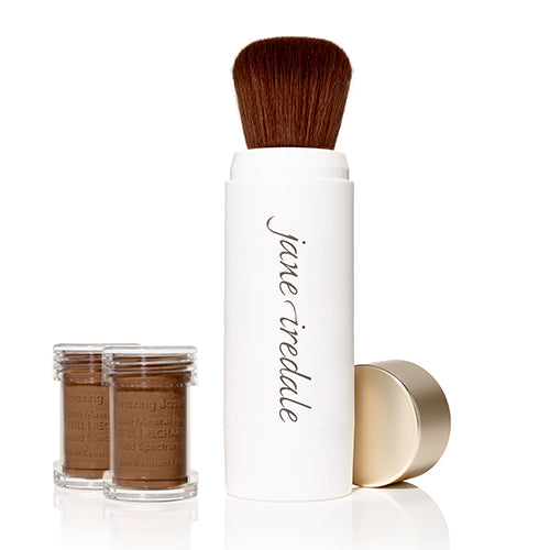 Jane Iredale Amazing Base Refillable Mineral Powder Brush with SPF 20/15 - Buildable Coverage for Flawless Makeup Application, Perfect for On-the-Go Touch Ups & Daily Sun Protection