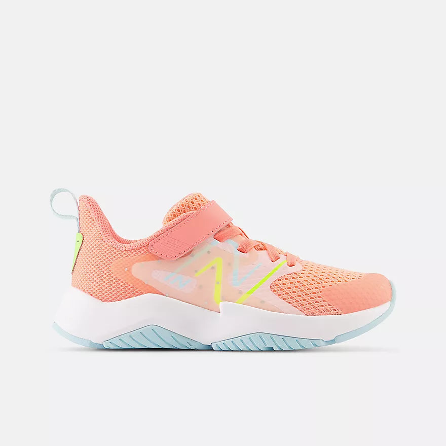 New Balance Grapefruit Rave Run v2 A/C Kids Running Shoes - Lightweight Breathable Sneakers for Boys & Girls - Perfect for School, Sports & Daily Activities