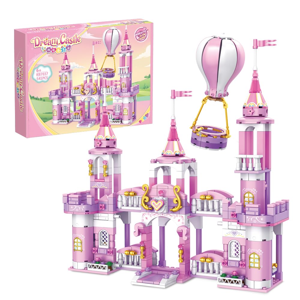 **Princess Castle Building Blocks Set - 541 Pieces with Hot Air Balloon, Creative Construction Toy for Girls Ages 6-12 | Perfect for Birthday, Christmas Gifts & Imaginative Play**