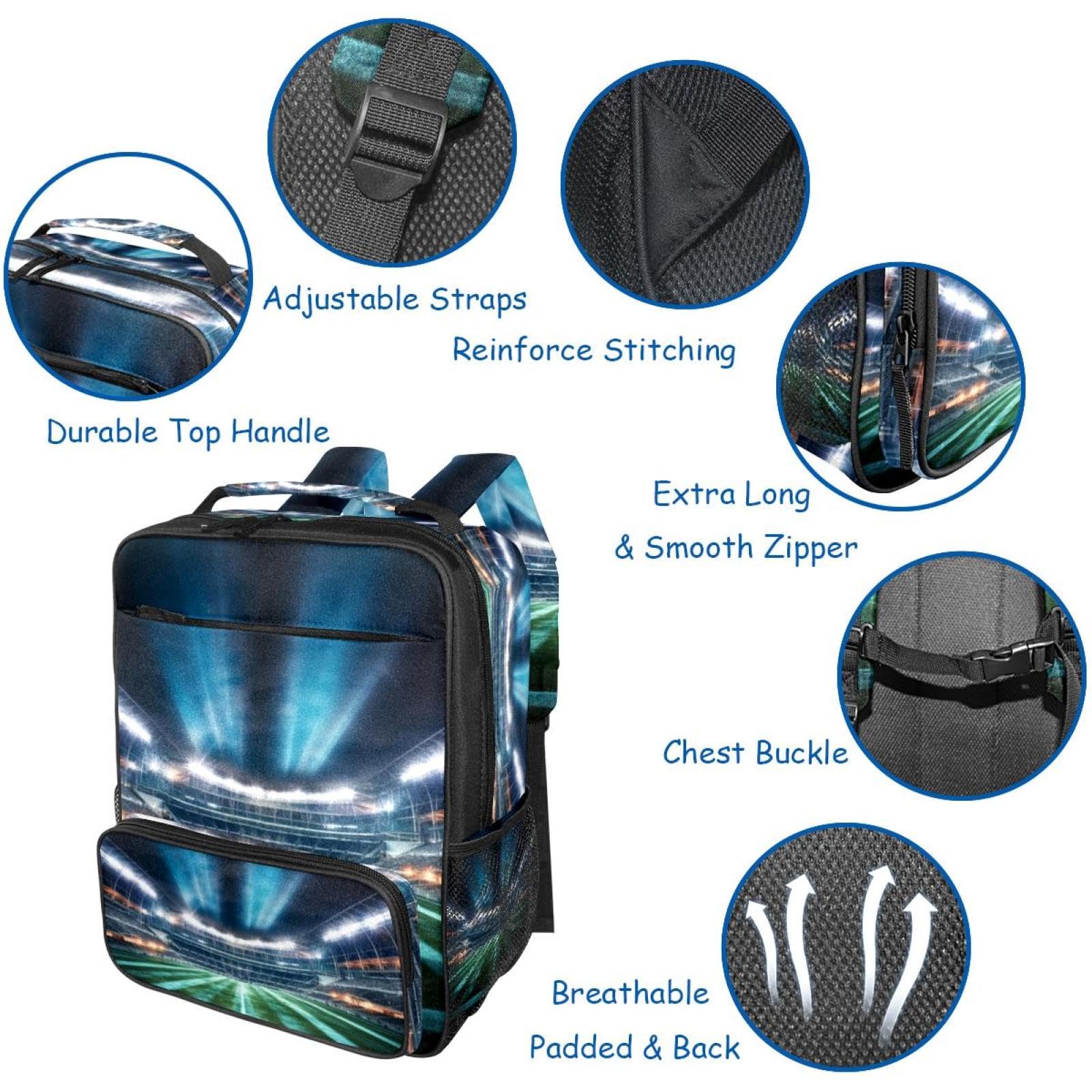 Best Travel & Work Backpack for Men & Women - Durable Laptop Backpack with USB Charging Port - Perfect for Commuting, School, Hiking & American Football Games