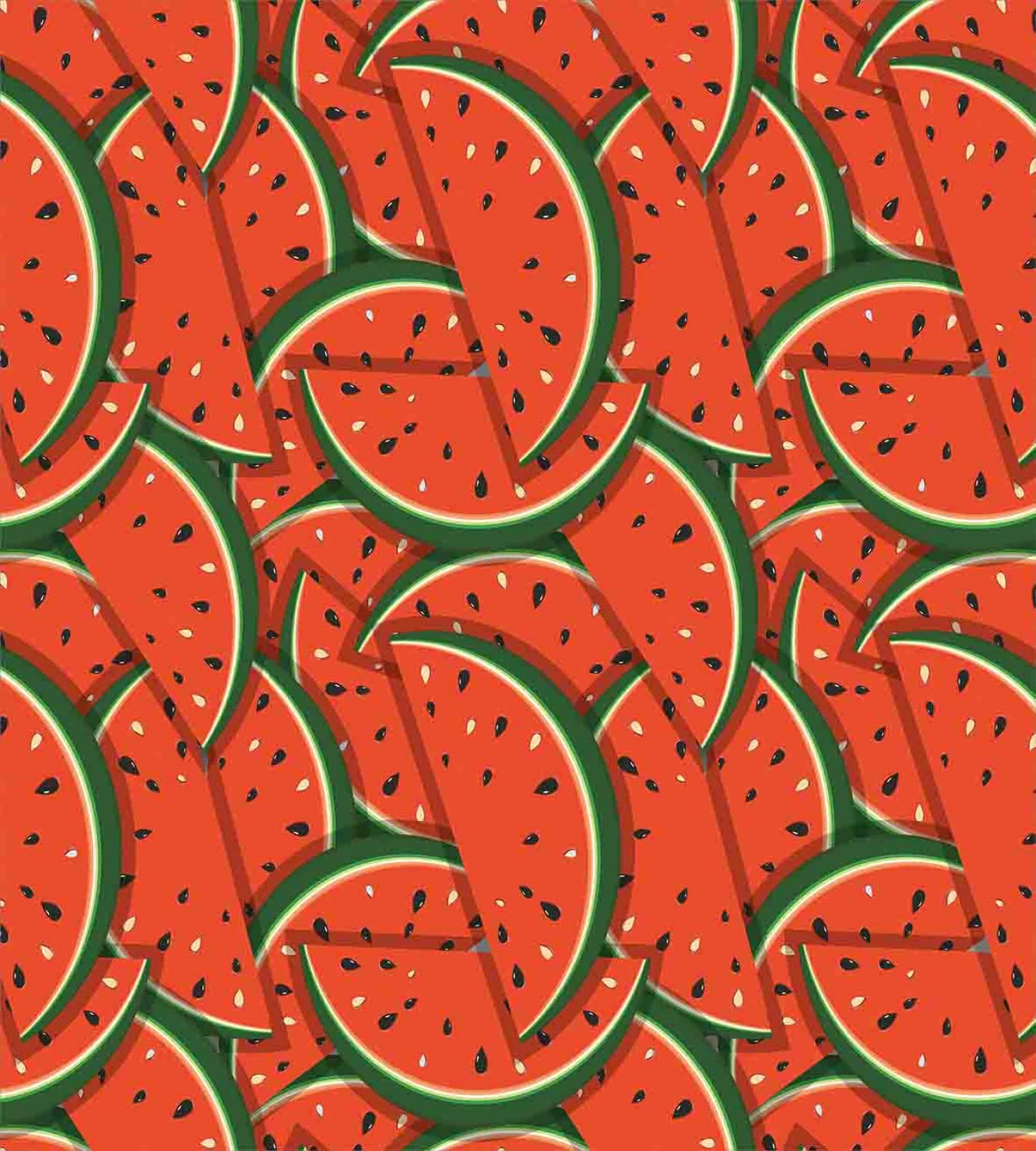 Ambesonne Fruits Duvet Cover Set - King Size 2-Pack with Watermelon Slice Tropical Print, Includes 2 Duvet Covers & 2 Pillowcases in Hunter Green & Red - Perfect for Summer Bedroom Decor, Guest Room Refresh, and Tropical Themed Home Styling