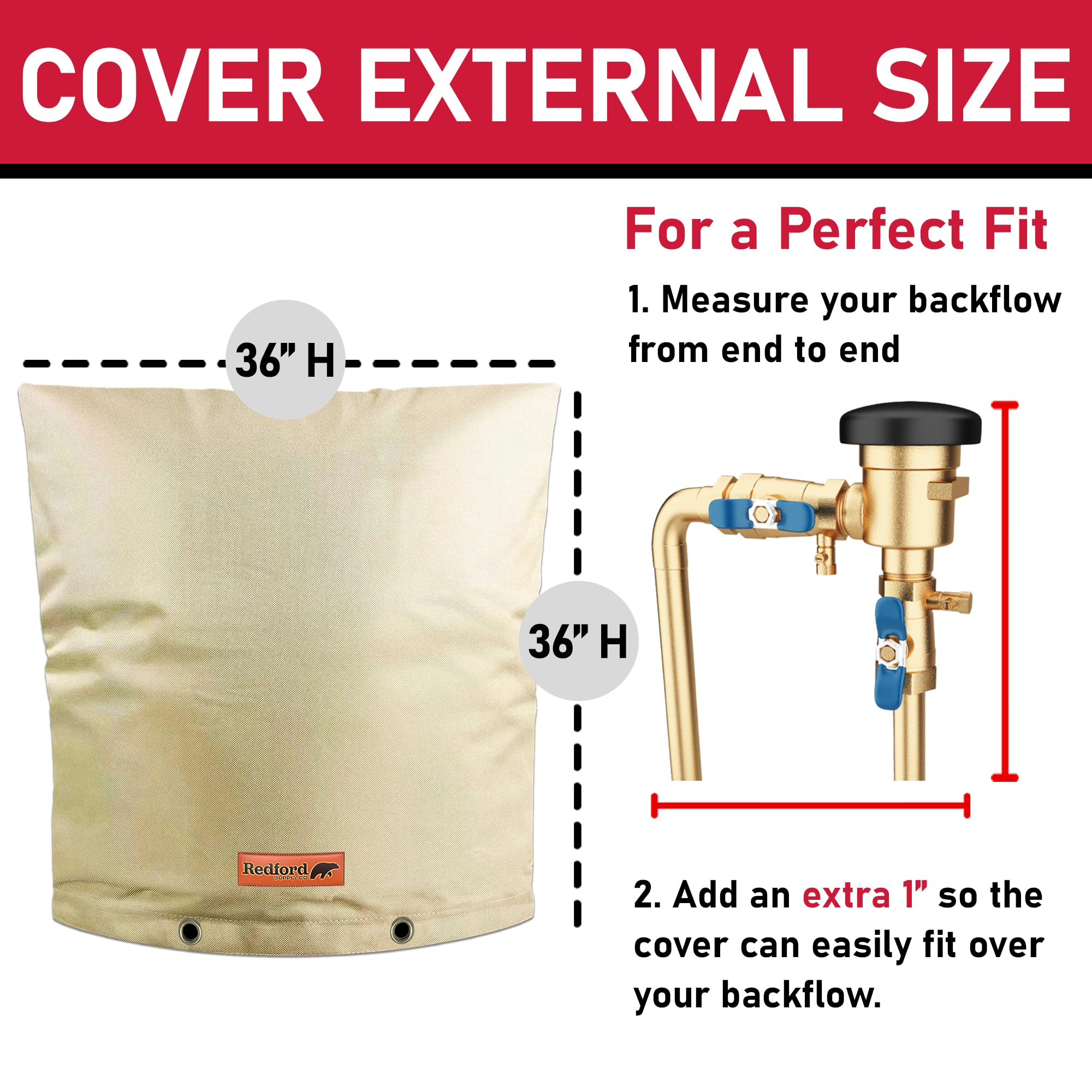 Redford Supply Co. Cold Snap (5°F) Backflow Preventer Insulation Cover - 36