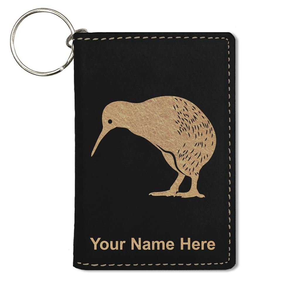 Personalized Kiwi Bird ID Holder Wallet with Engraving - Compact & Stylish Card Case for Work, Travel, and Everyday Use