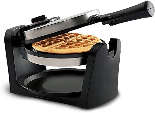 SHENGDAFASHANGCHENG 180° Rotary Electric Waffle Maker with Nonstick Coated Plates, Cool-Touch Handle & Measuring Cup - Perfect for Breakfast, Brunch, and Family Gatherings
