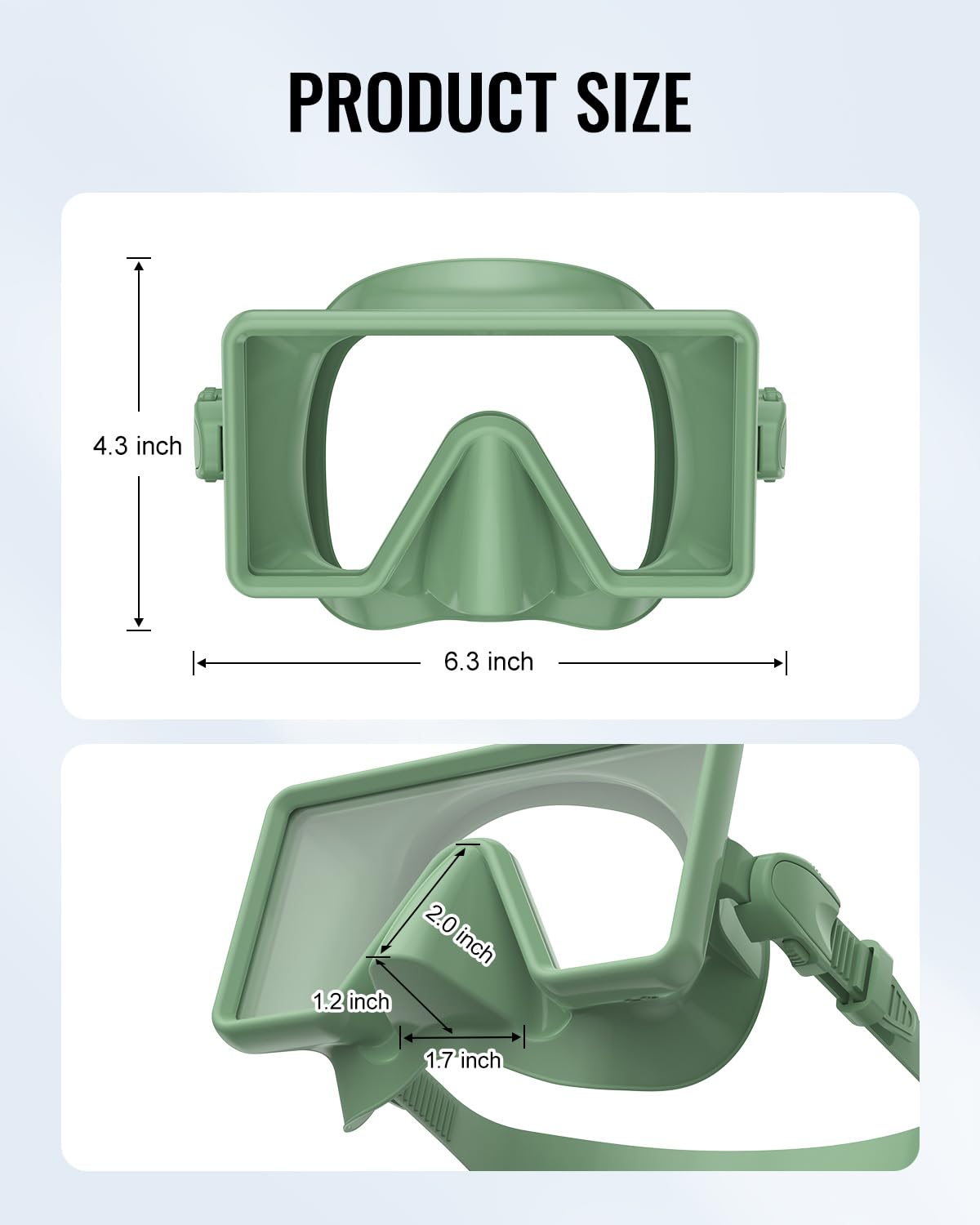 **WSTOO Anti-Fog Snorkel Mask - Panoramic Diving Mask with Tempered Glass, Leak-Proof & Shatterproof Design - Anti-Glare Scuba Goggles for Adults & Teens - Perfect for Ocean, Pool & Beach Swimming**