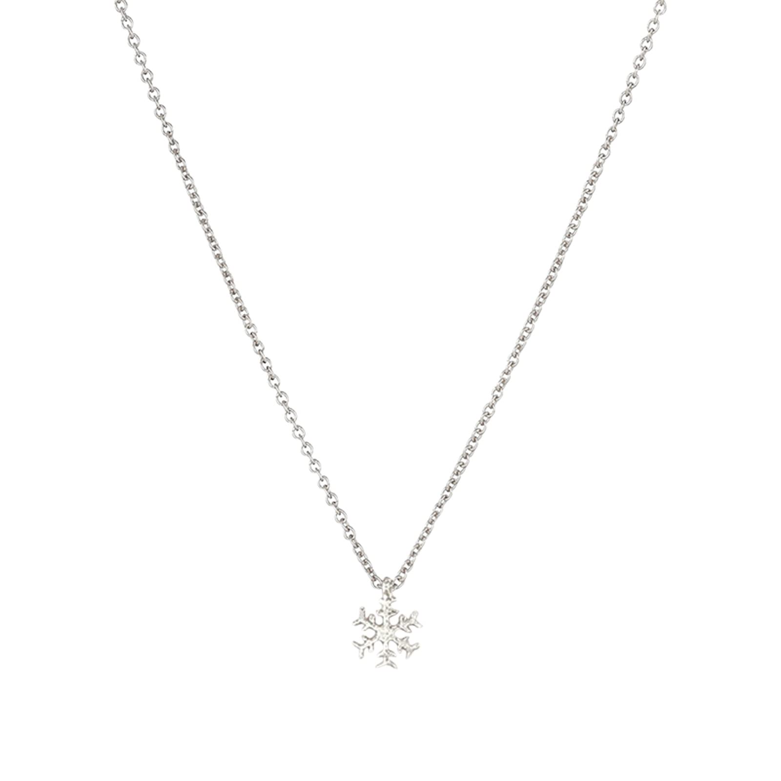 1PC Snowflake Pendant Necklace for Women - Elegant Light Luxury Adjustable Clavicle Chain, Friendship & Wedding Jewelry Gift for Her - Perfect for Christmas, Anniversary, Birthday and Special Occasions