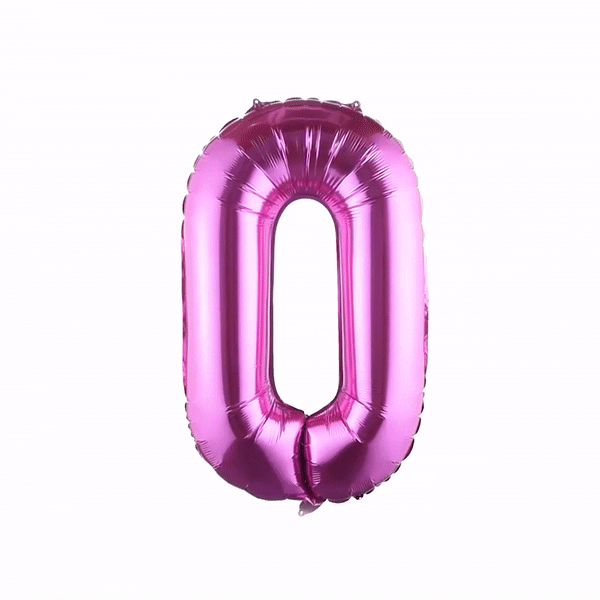 Balloonify Pink Mylar Number 0 Balloon - 40 Inch Large Foil Helium Balloon (1 Count) for Birthday Parties, Baby Showers & Anniversary Decorations