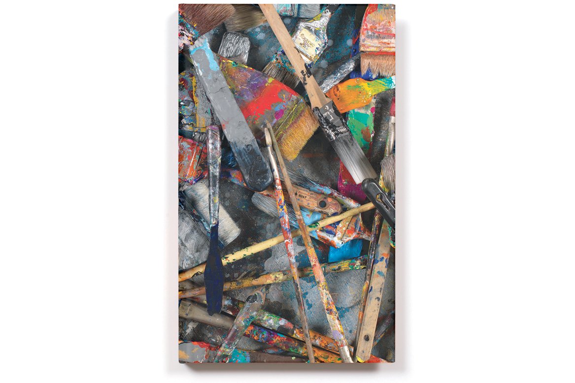 Premium Wrapped Sherman Unlined Journal with Artist's Scattered Paint Brushes - Perfect for Sketching, Watercolor Painting & Creative Writing - Ideal Gift for Artists, Writers & Journal Keepers