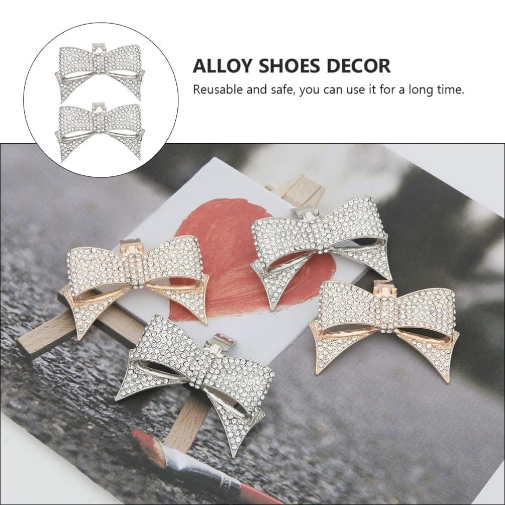 Sparkling Rhinestone Crystal Shoe Clips - 1 Pair Elegant Bow Shoe Buckles for Wedding Bridal Shoes | Shoe Jewelry Accessories for Bride, Prom, Party & Special Occasions