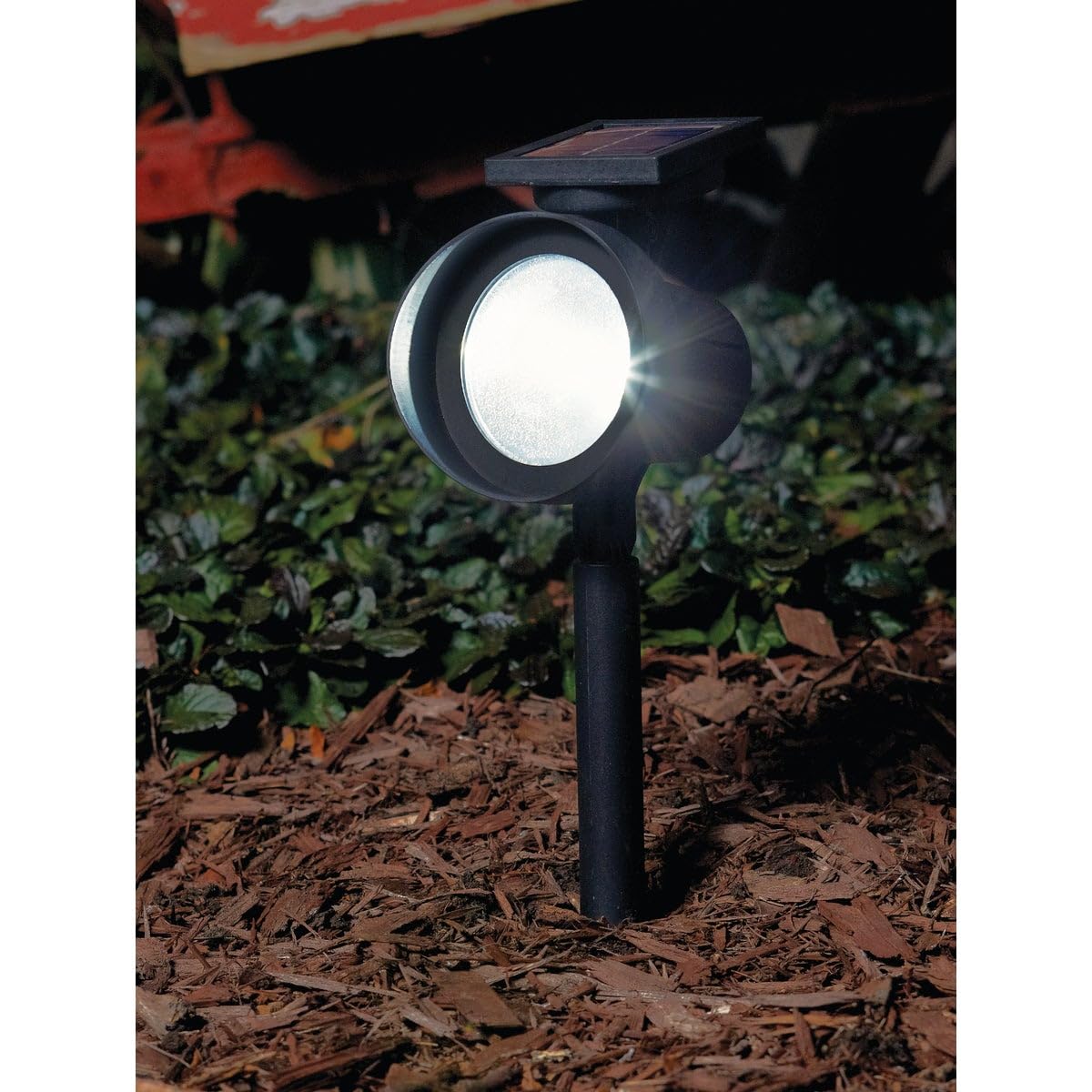 12 Pack Black Solar Path Lights - 15 Lumens Outdoor LED Landscape Lighting for Garden, Walkway, Driveway & Yard - Weatherproof Plastic Floodlights for Nighttime Safety & Decoration