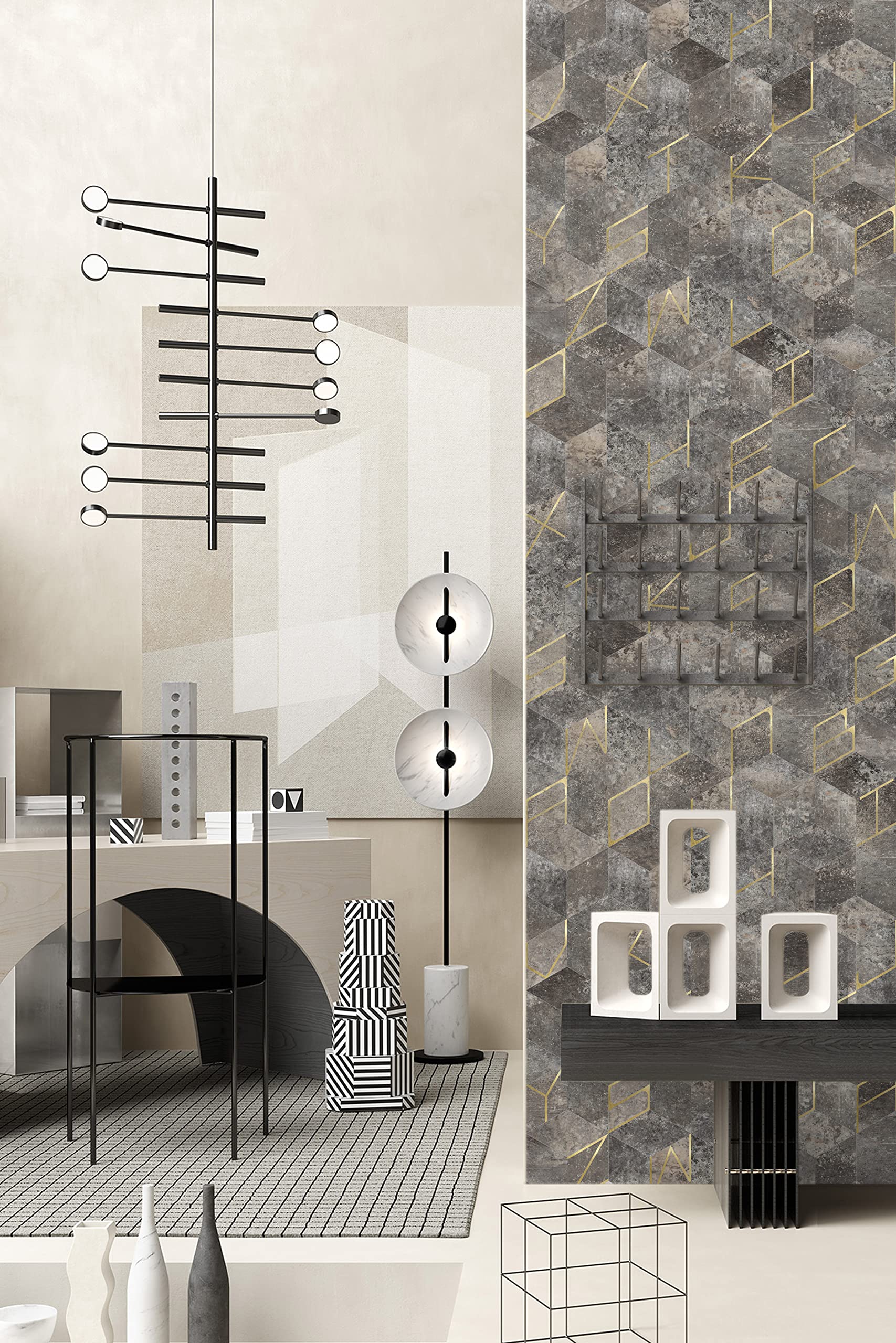 Self-Adhesive Peel and Stick Marble Backsplash - 26 Alphabet Gold Bronzing Tiles for DIY Kitchen, Bathroom, Bedroom & Living Room Accent Wall - Easy Install Waterproof Wall Stickers (Cosmos Black) | Perfect for Home Renovation, Rental Upgrades & Stylish Interior Decor