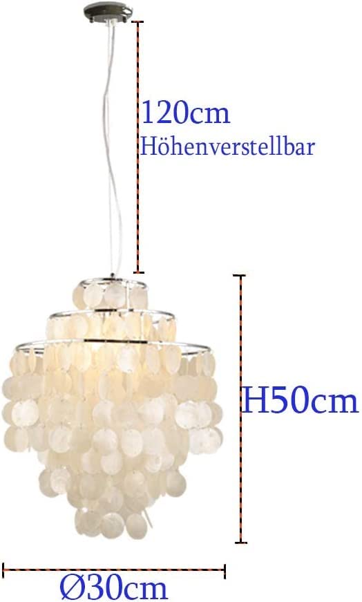 Modern Chandelier for Bedroom - Elegant Shell Ceiling Light with Hundreds of Mother of Pearl Pendants, E27 Base - Perfect for Dining Room, Hallway & Home Decor Lighting