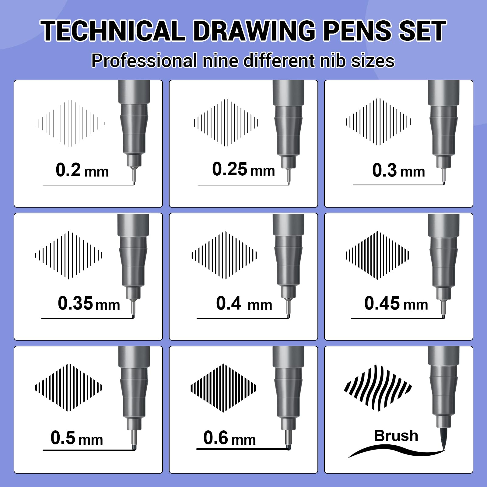 APOGO Fineliner Black Pens Set of 9 - Professional Drawing Micron Pens for Artists, Sketching, Calligraphy & Handwriting - Premium Art Supplies for Manga, Zentangle & Illustration - Perfect for Bullet Journaling, Note Taking & Creative Projects