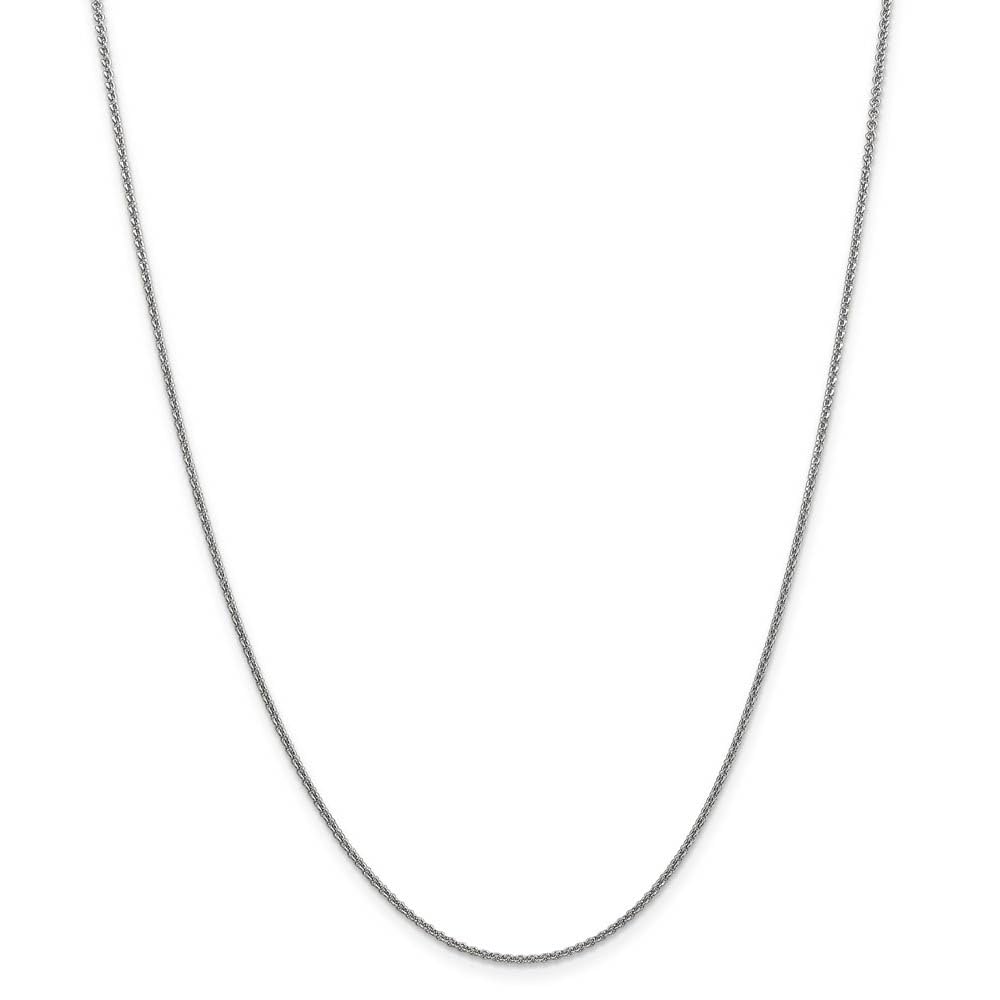 The Black Bow 1.6mm 14k White Gold Solid Round Cable Chain Necklace for Women, Perfect for Everyday Wear, Gift Giving, and Special Occasions