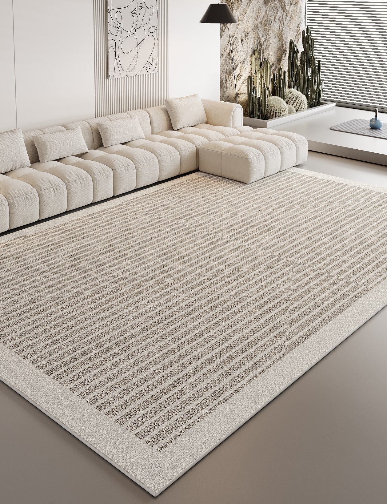 Modern Grey Geometric Area Rugs - Large Contemporary Floor Carpet for Living Room, Bedroom & Office - Soft Non-Slip Home Decor for Cozy Spaces