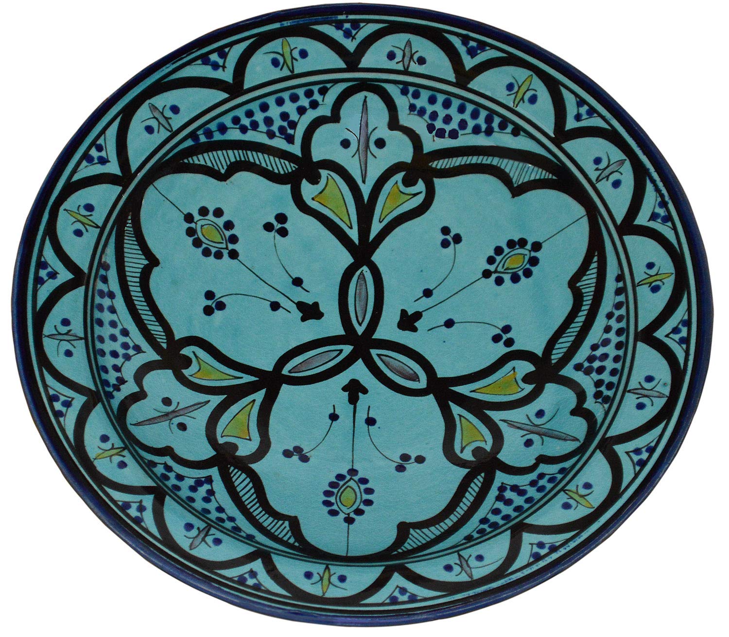 Handmade Moroccan Ceramic Appetizer Plates - 8 Inch Round Decorative Tapas Serving Dishes for Party, Dining & Home Decor