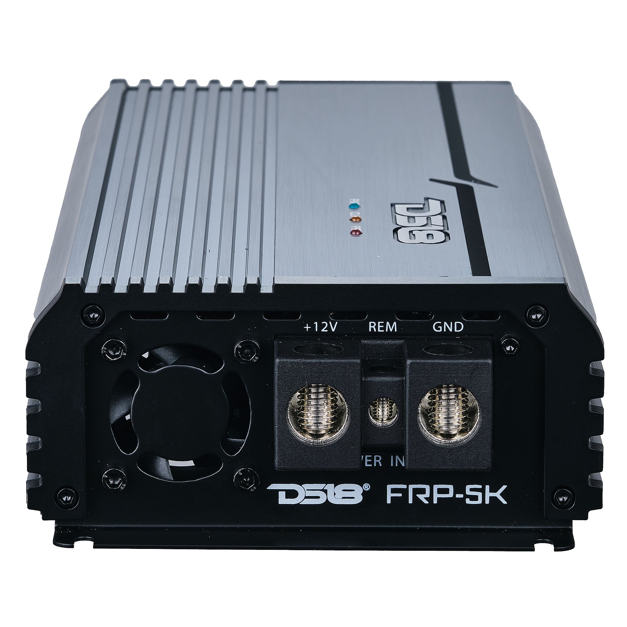 5000W RMS Class D 1-Channel FRP Compact Amplifier for Car Audio - Titanium Finish - Perfect for Subwoofers and High-Power Sound Systems