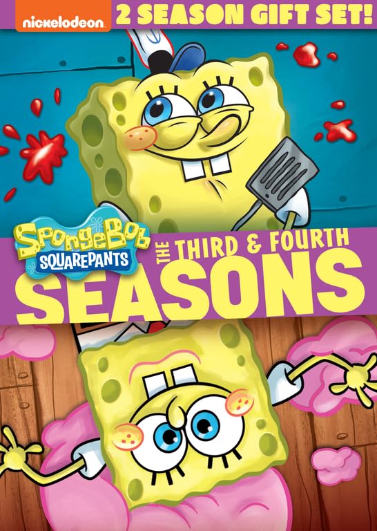 Spongebob Squarepants: Seasons 3-4 DVD Set - Complete Episodes Collection for Kids & Adults - Perfect for Family Movie Nights & Birthday Gifts