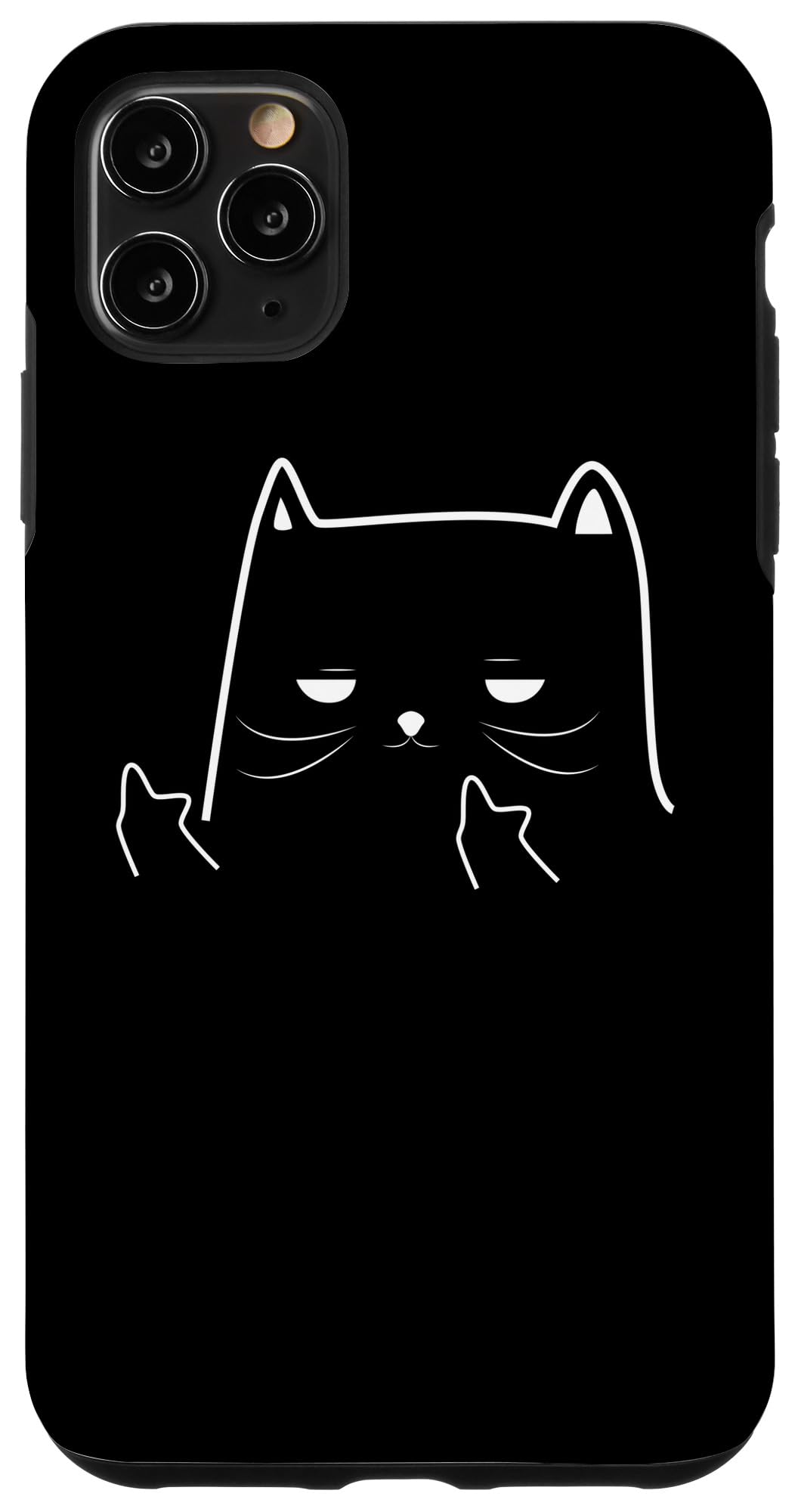 iPhone 11 Pro Max Case - Funny Cat Giving Middle Finger Design for Men & Women | Shockproof Protective Cover for Daily Use & Gifts