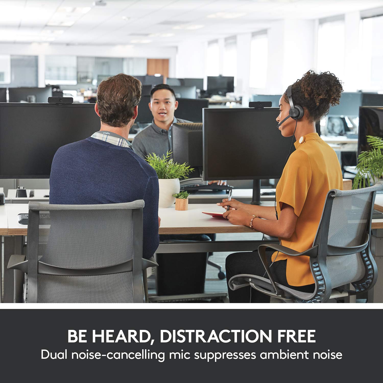 Logitech Zone Wired Noise Canceling Headset with USB-C & USB-A Adapter - Graphite Black | Professional Office Headphones for Video Calls, Remote Work & Gaming
