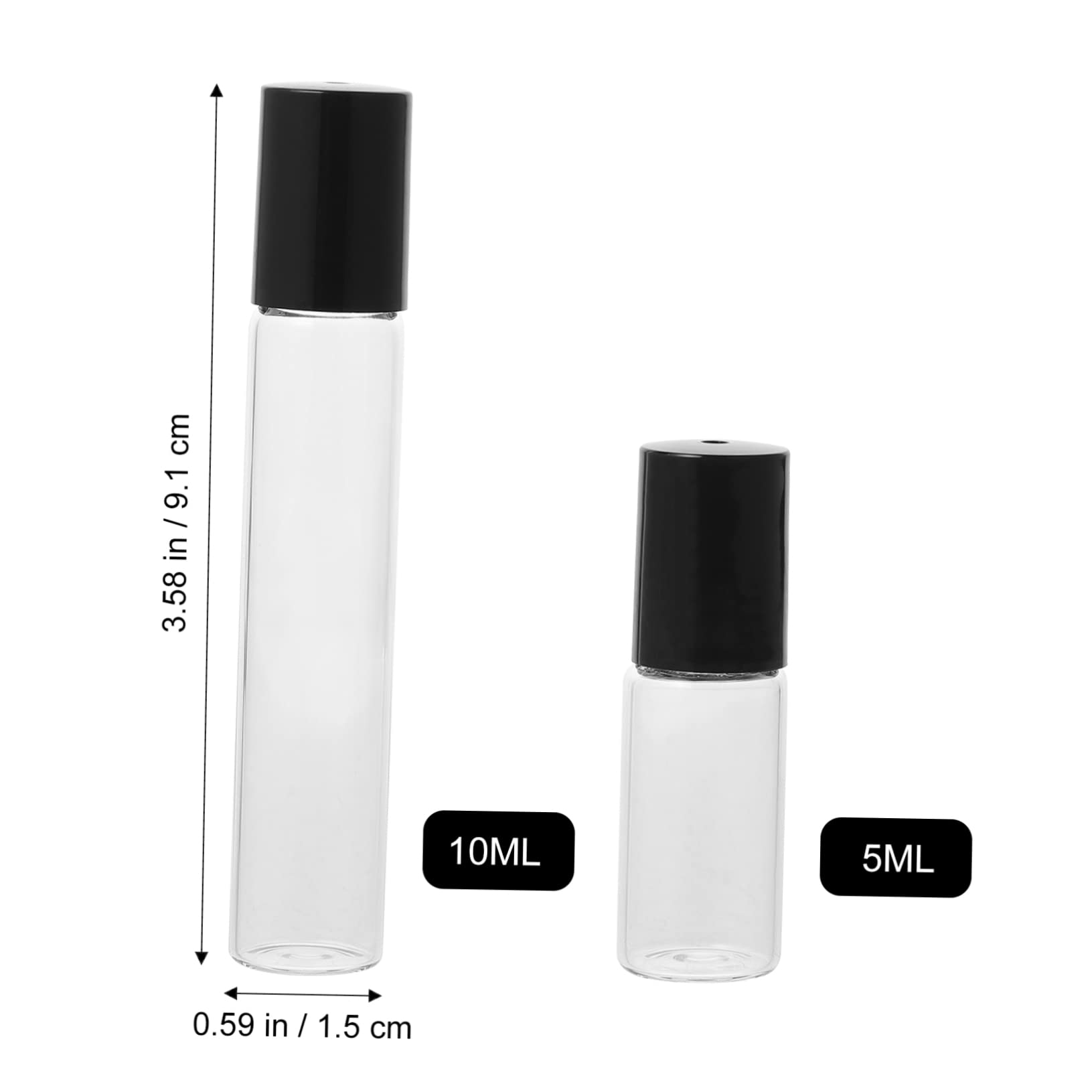Minkissy 10 Pack Travel Roller Bottles - Leakproof Glass Essential Oil Dispenser & Makeup Containers - Perfect for Toiletries, Aromatherapy, Skincare & On-the-Go Use