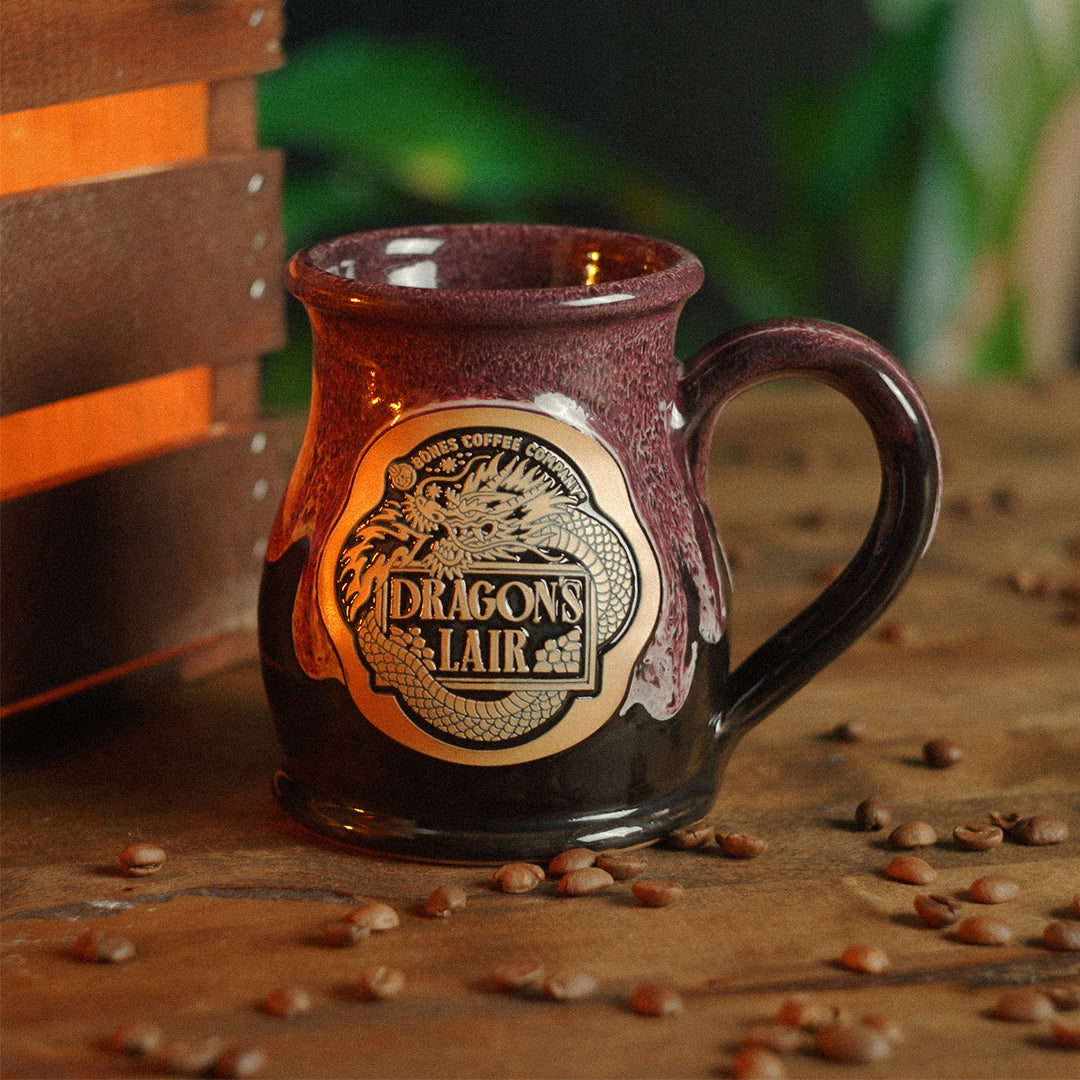 Handmade Dragon's Lair Ceramic Mug - Unique Fantasy Themed Coffee Cup for Gamers & Collectors - Perfect for Coffee, Tea, or Display in Home & Office