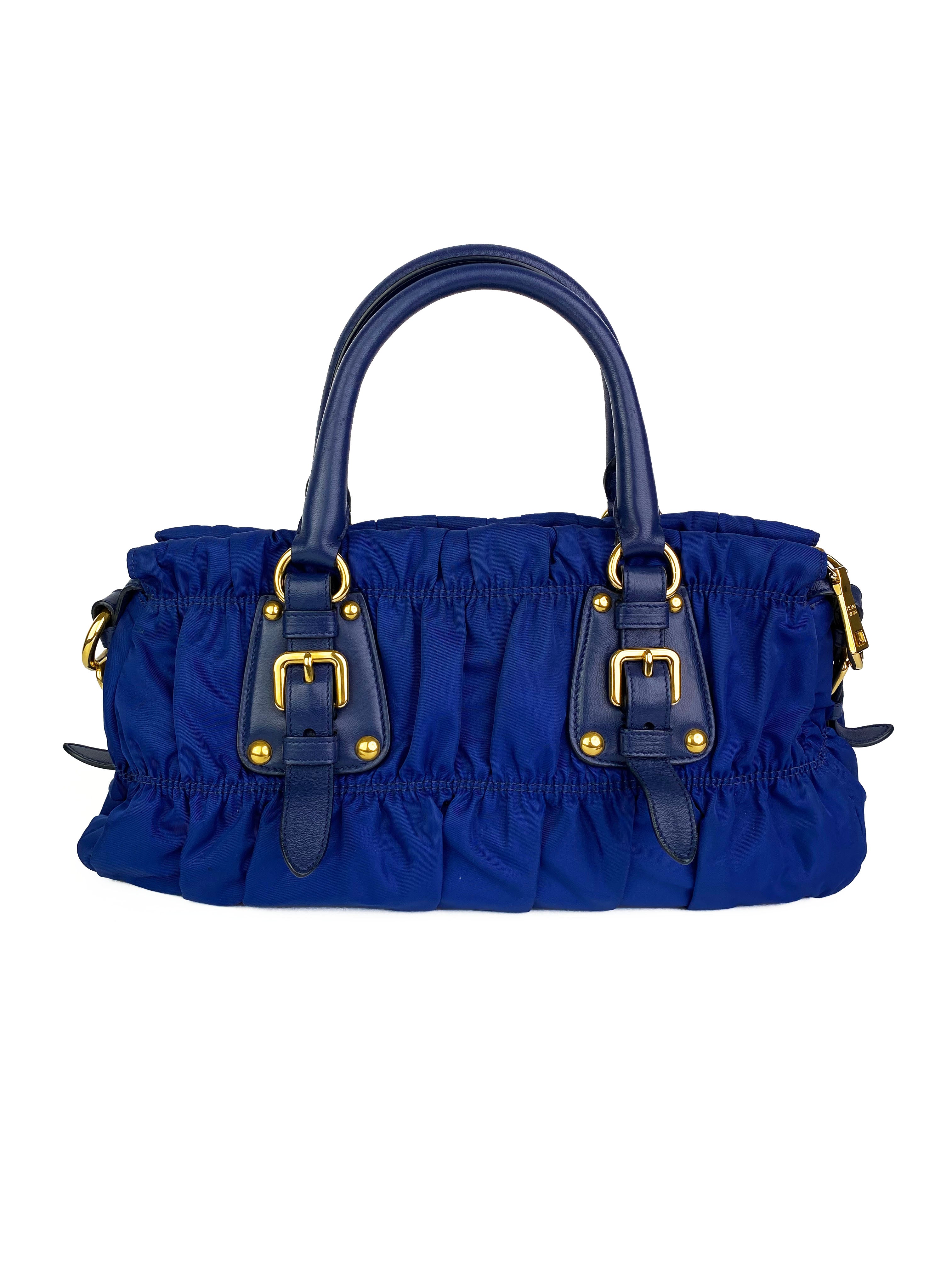 Prada Blue Nylon Tessuto Gaufre Bag - Luxury Designer Handbag for Women | Perfect for Work, Travel & Everyday Use