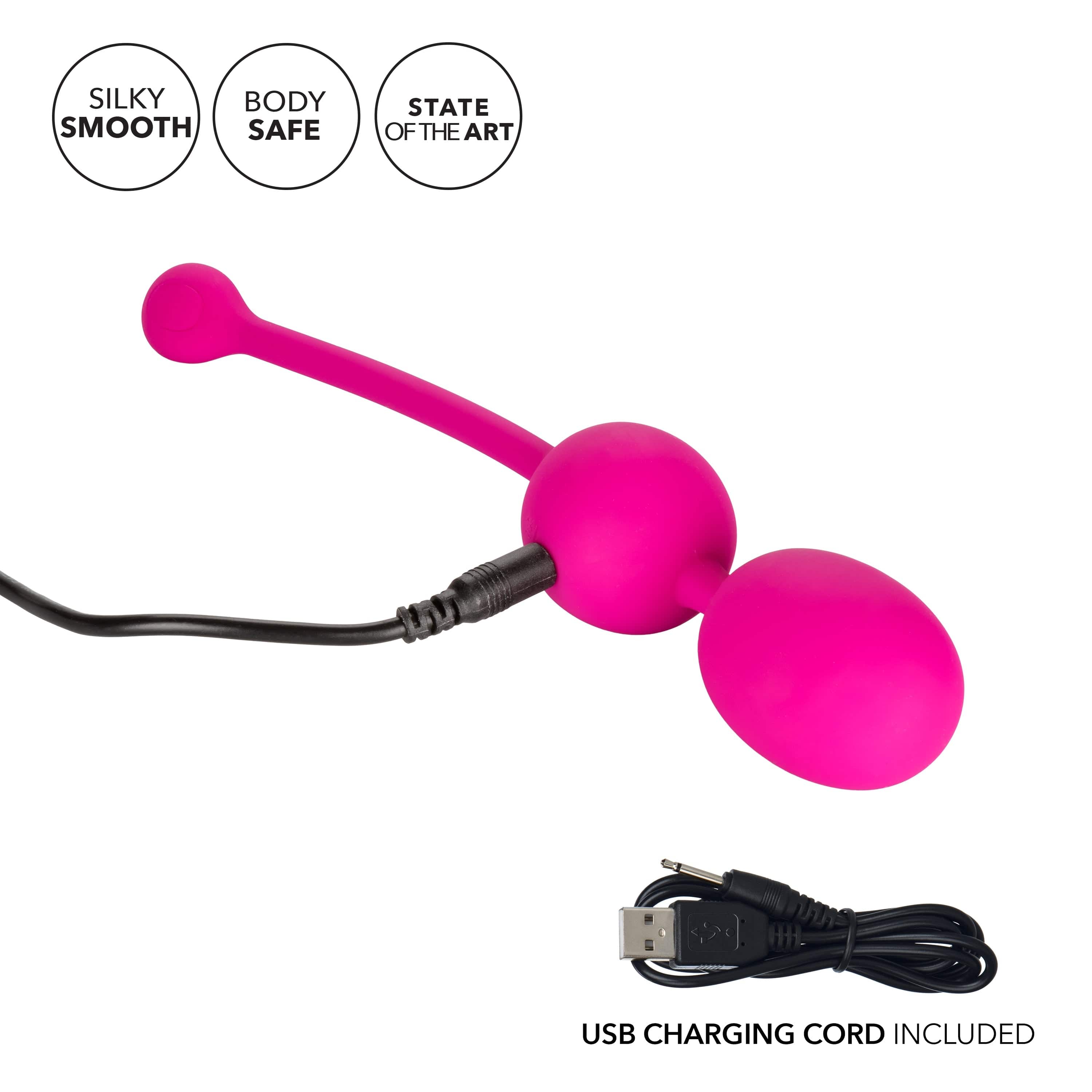 Rechargeable Dual Kegel Exerciser in Pink - Strengthen Pelvic Floor Muscles for Women's Health & Postpartum Recovery