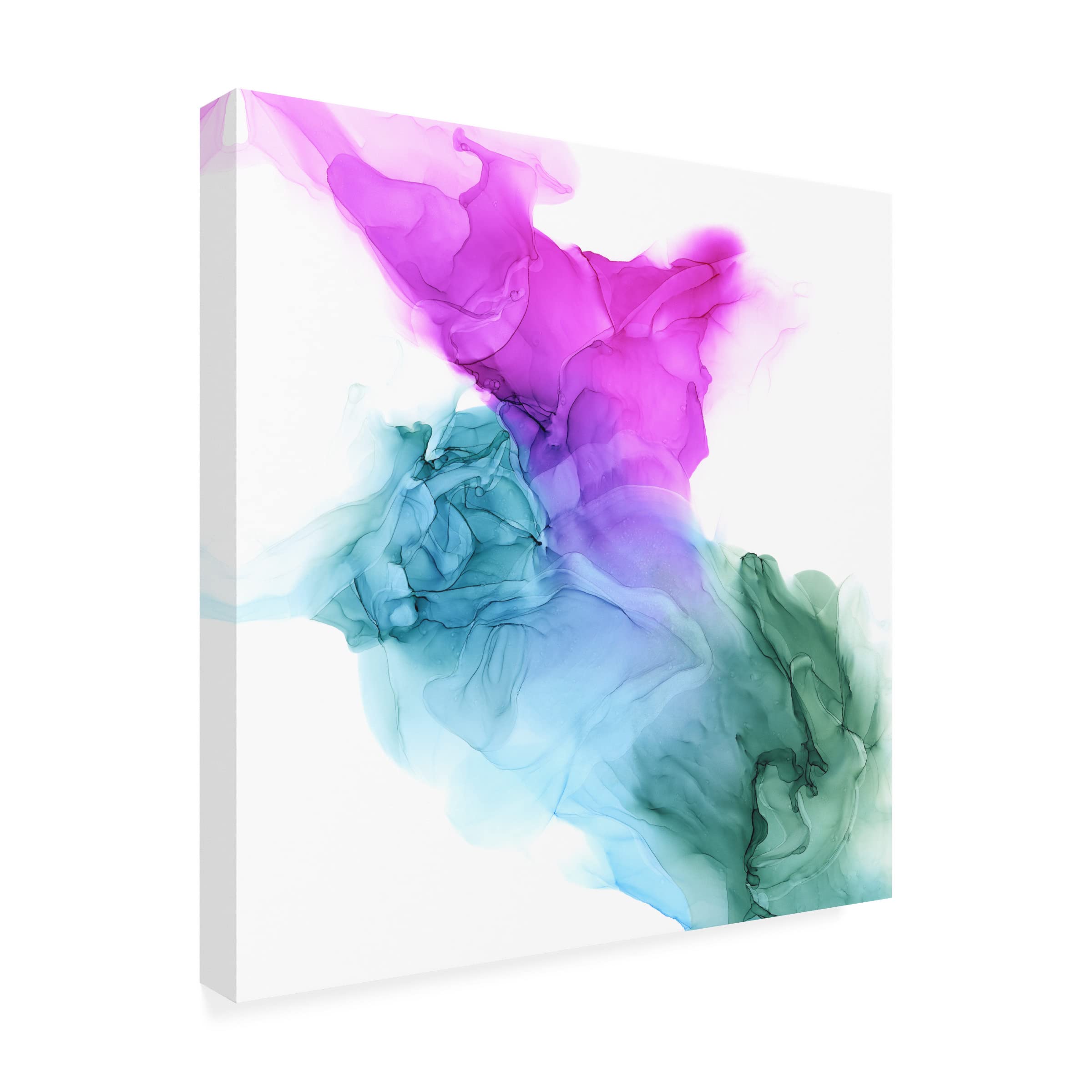 Vibrant Veil II Canvas Wall Art by Victoria Borges - Modern Abstract Painting for Living Room, Bedroom & Office Decor - Handmade Stretched Gallery Wrap Ready to Hang