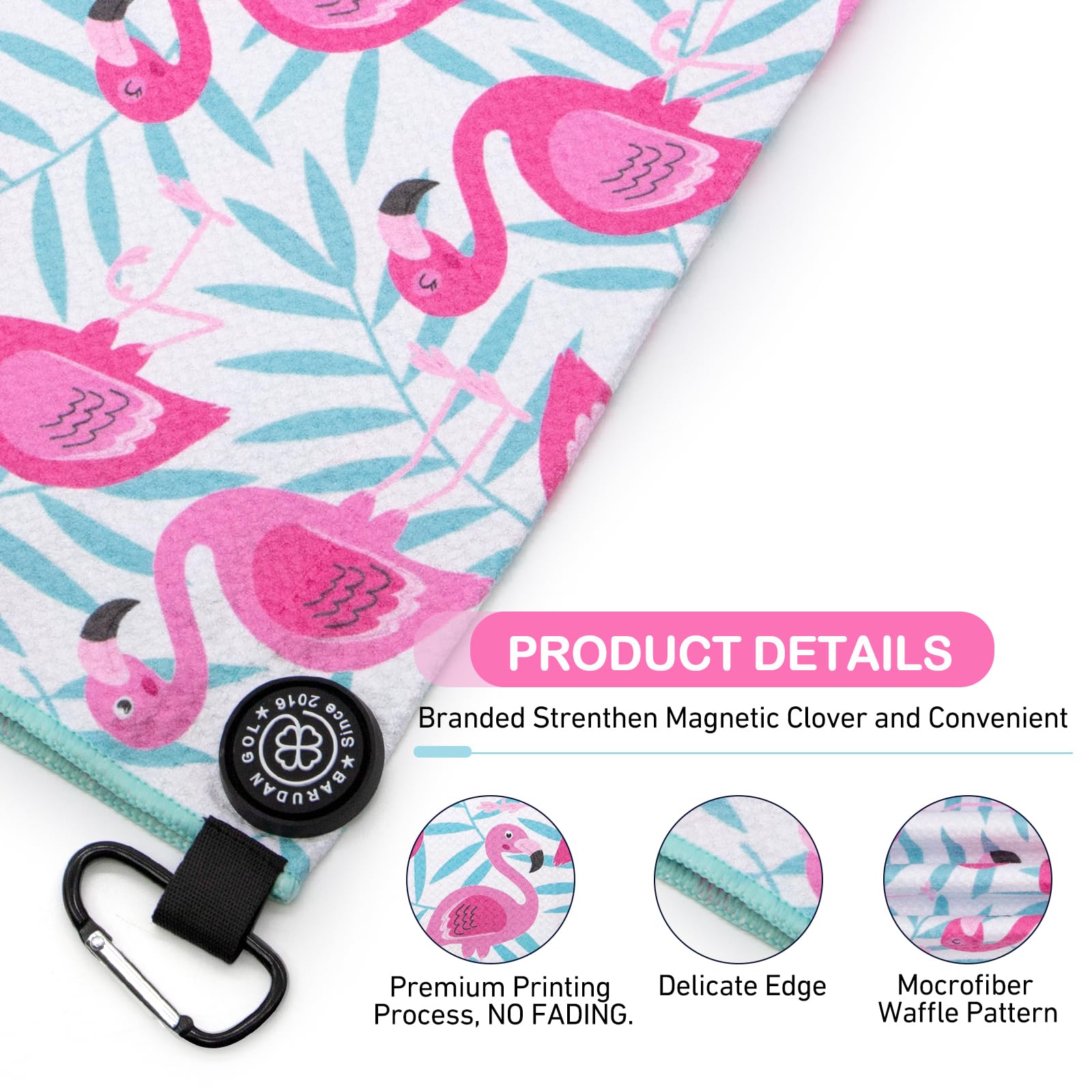 Magnetic Golf Towel - Microfiber Waffle Texture with Strong Magnet for Golfers | Perfect for Club Cleaning & Cart Attachment