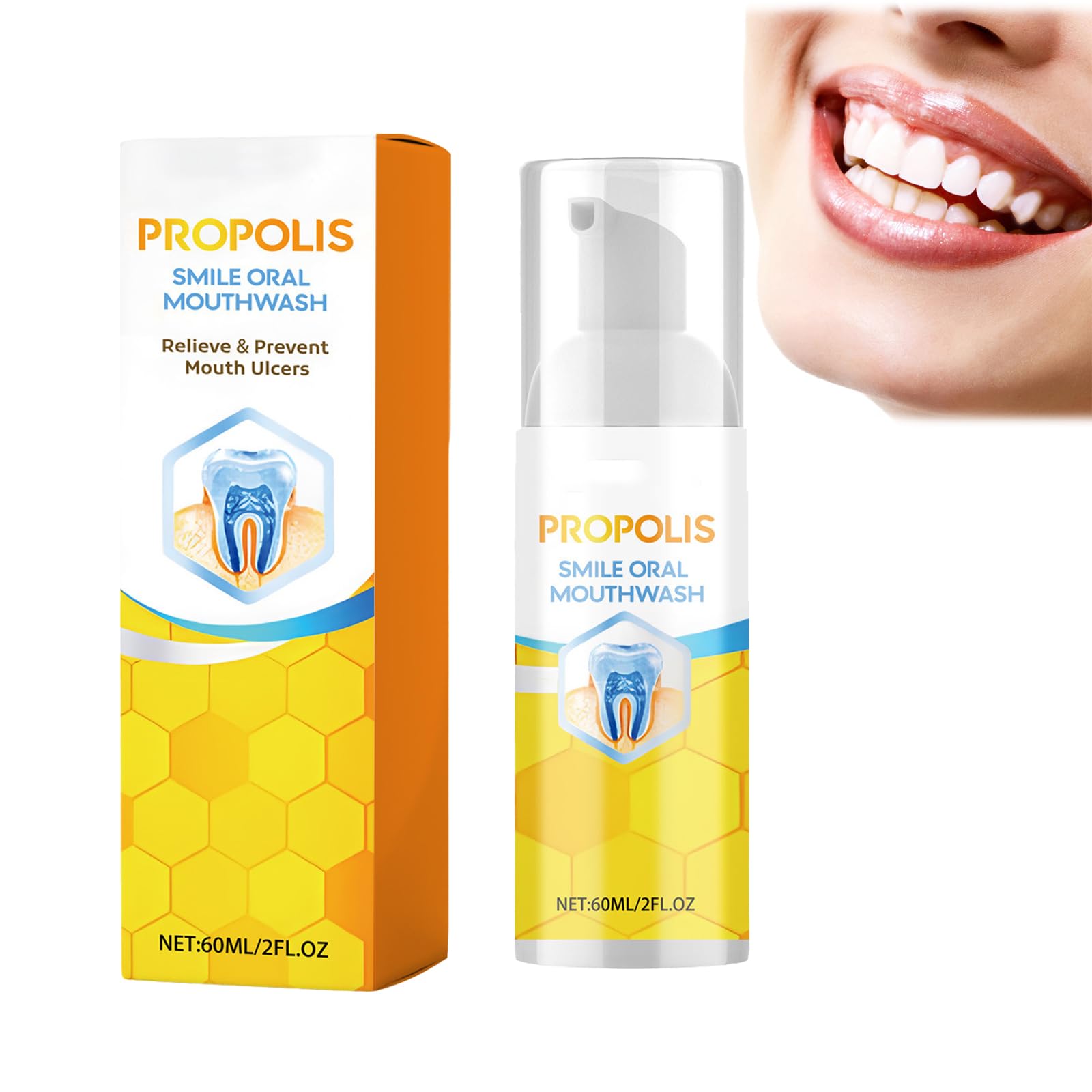 Natural Propolis Mouthwash for Teeth & Tongue Care - Fresh Breath, Deep Cleaning & Oral Repair (60ml) | Ideal for Daily Oral Hygiene, Bad Breath Solution & Post-Dental Care