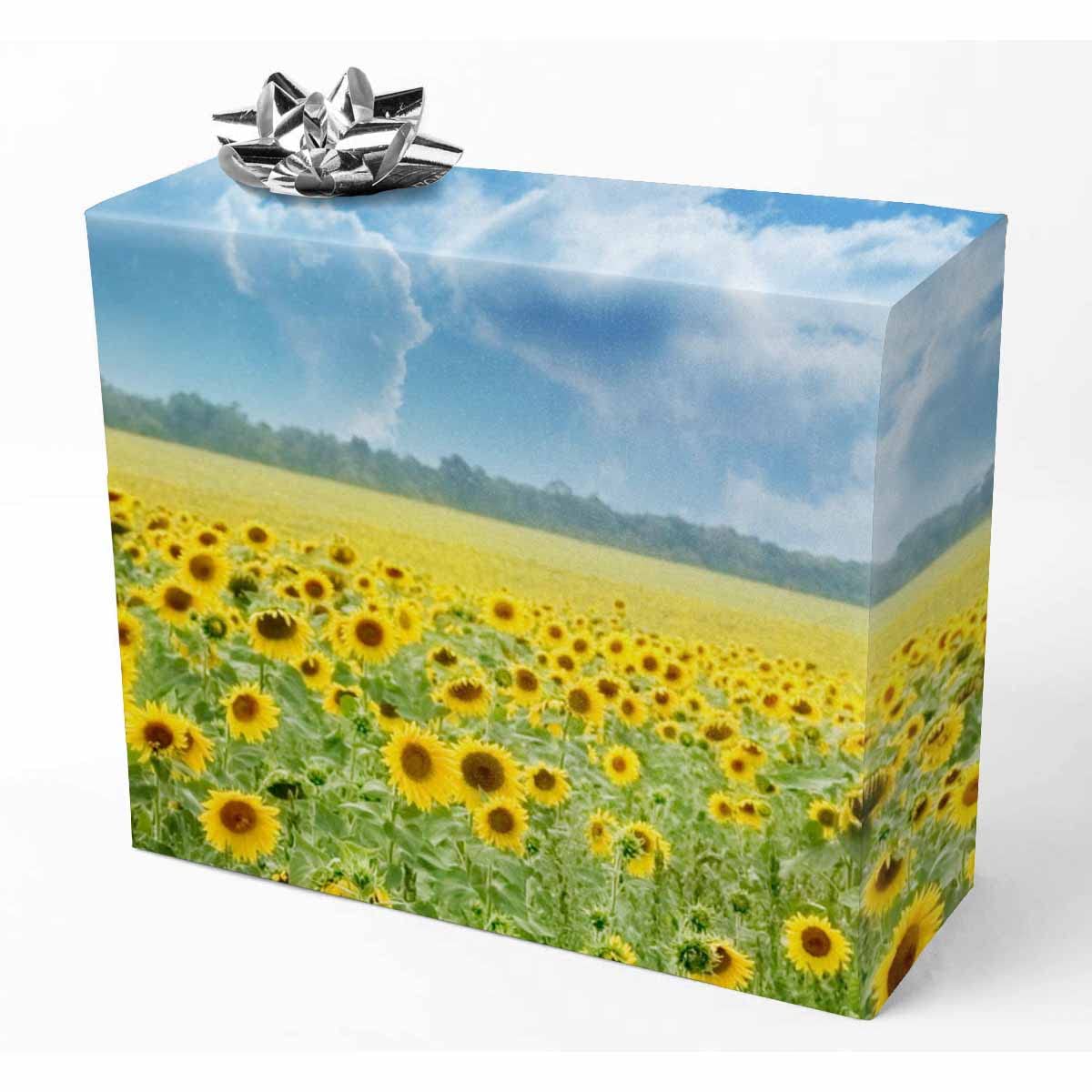 InterestPrint Sun and Sunflower Pattern Gift Wrapping Paper for Graduation Gifts - Perfect for Boys, Girls, Graduation Parties & School Celebrations