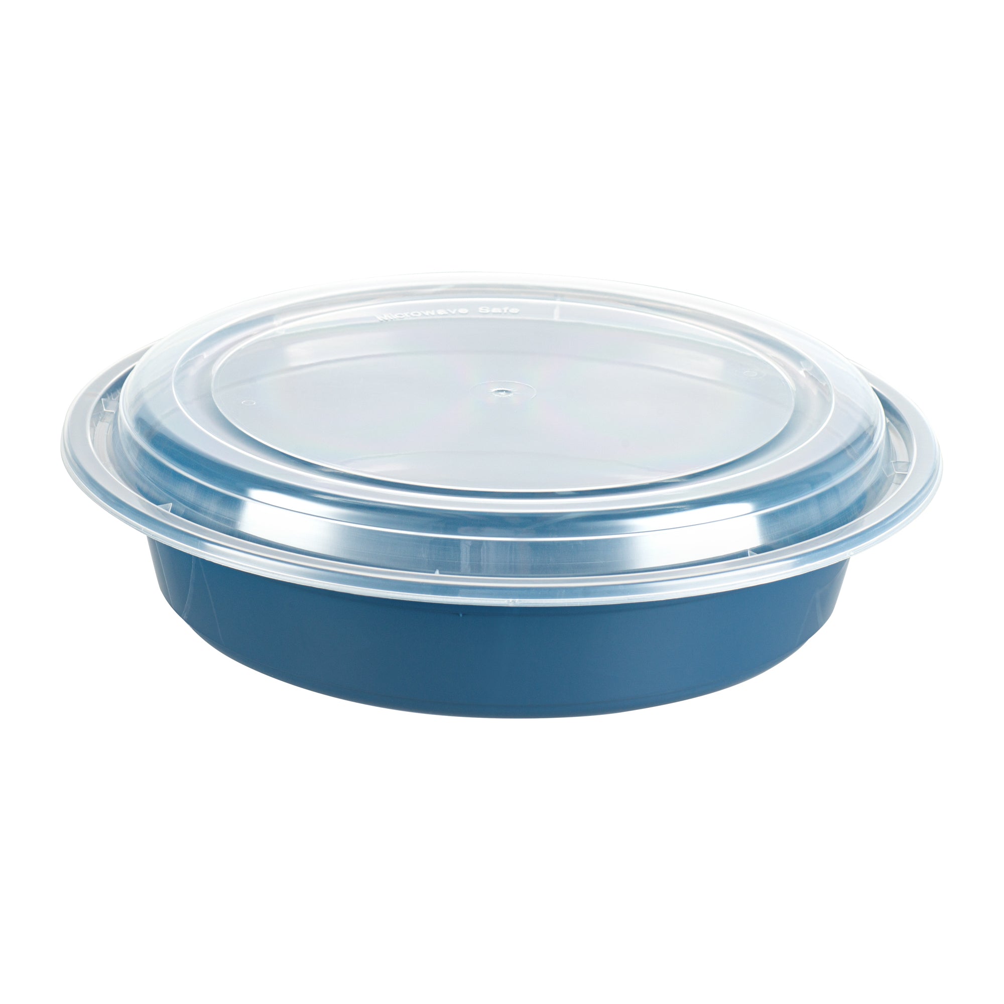 48oz Midnight Blue Plastic Food Storage Containers with Clear Lids - 9x9x1.75 Inches, Microwave Safe, 100-Pack - Perfect for Meal Prep, Takeout, Leftovers & Restaurant Bulk Storage