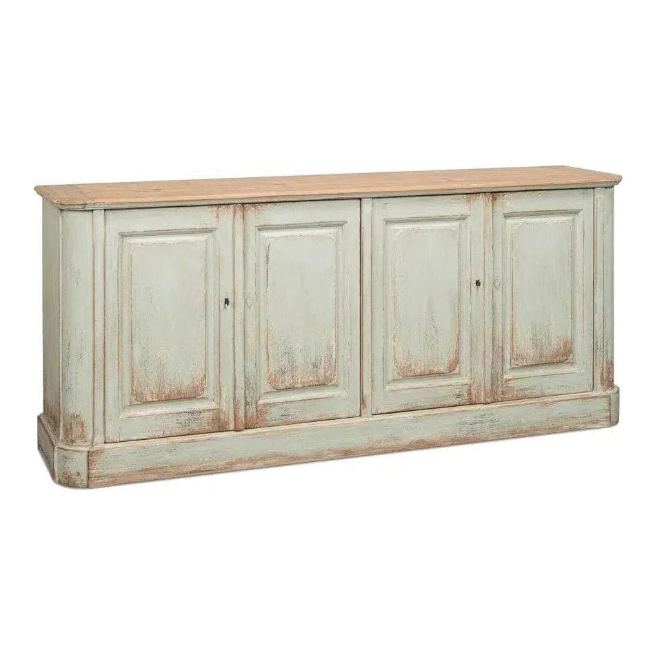 4-Door Sideboard Buffet Cabinet in Sage Green - Stylish Storage for Dining Room, Living Room & Entryway