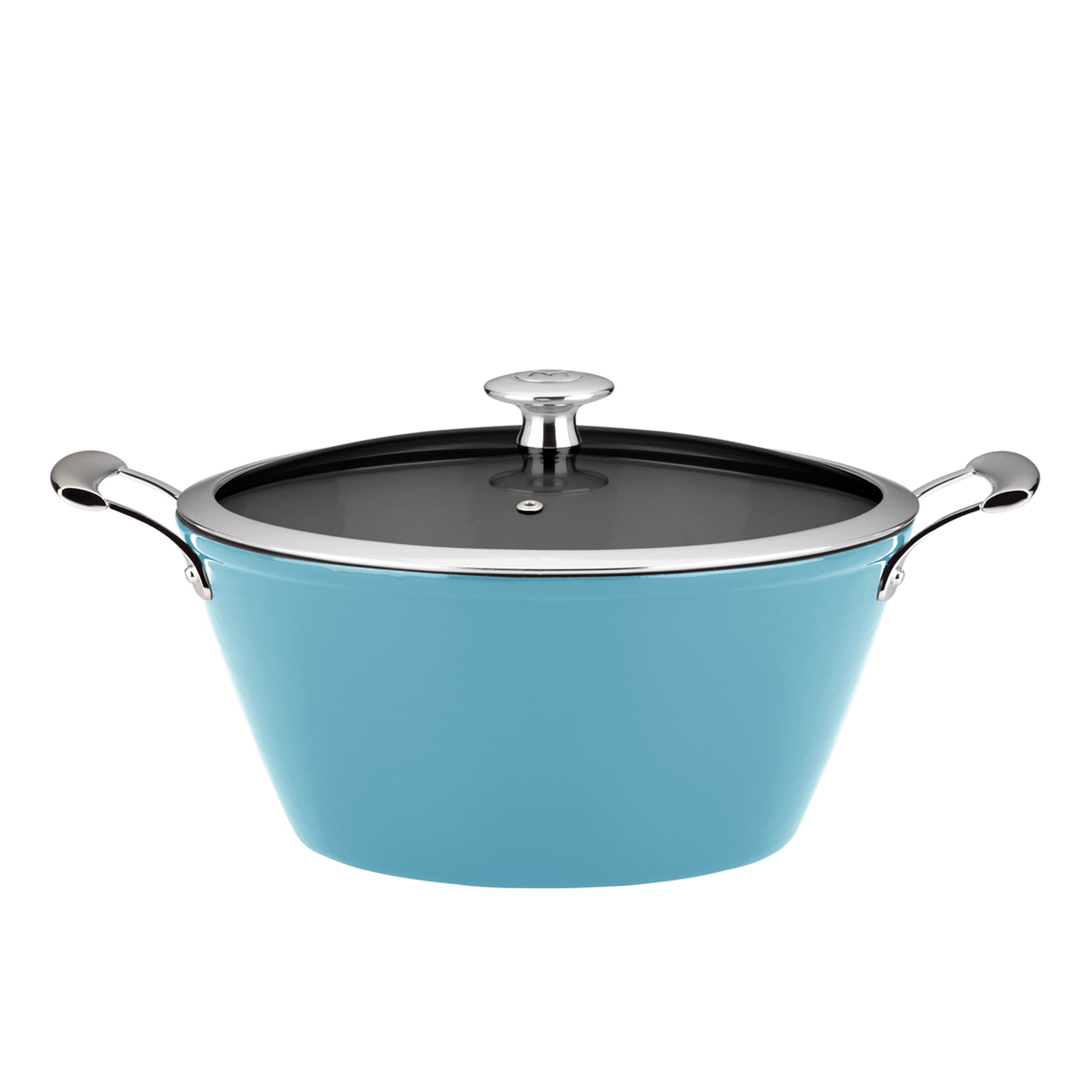 Dansk 3-Quart Turquoise Enameled Cast Iron Round Casserole by Mario Batali – Perfect for Braising, Stewing & Serving Dishes in Style
