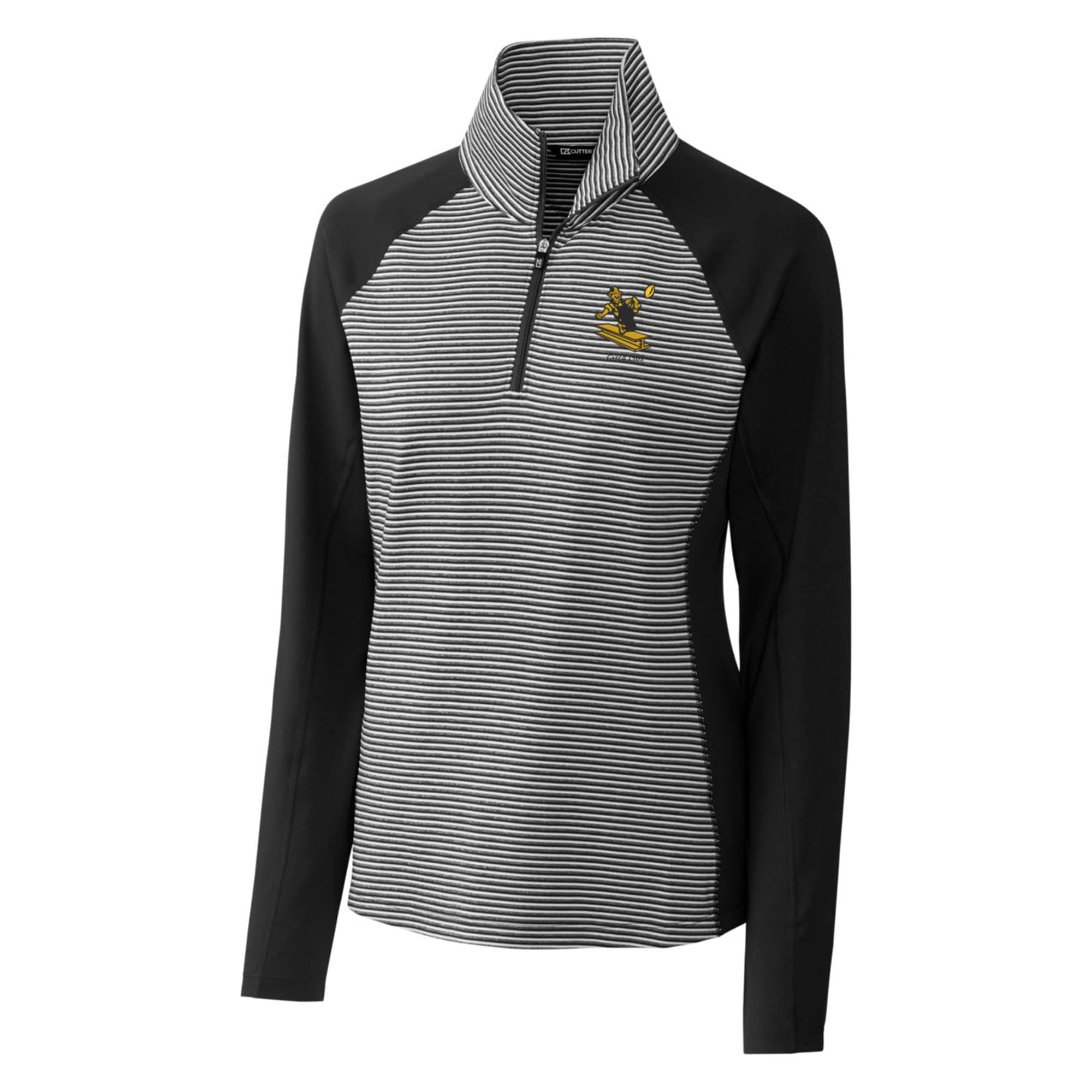 Cutter & Buck Women's NFL Throwback Logo Half-Zip Pullover - Stretch Tonal Stripe Forge Top - Perfect for Game Day, Tailgating & Casual Wear