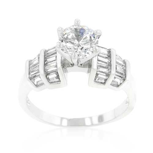 Elegant Tapered Baguette Cubic Zirconia Engagement Ring - Perfect for Proposals, Weddings & Anniversary Gifts | Dainty & Sparkling Jewelry for Women
