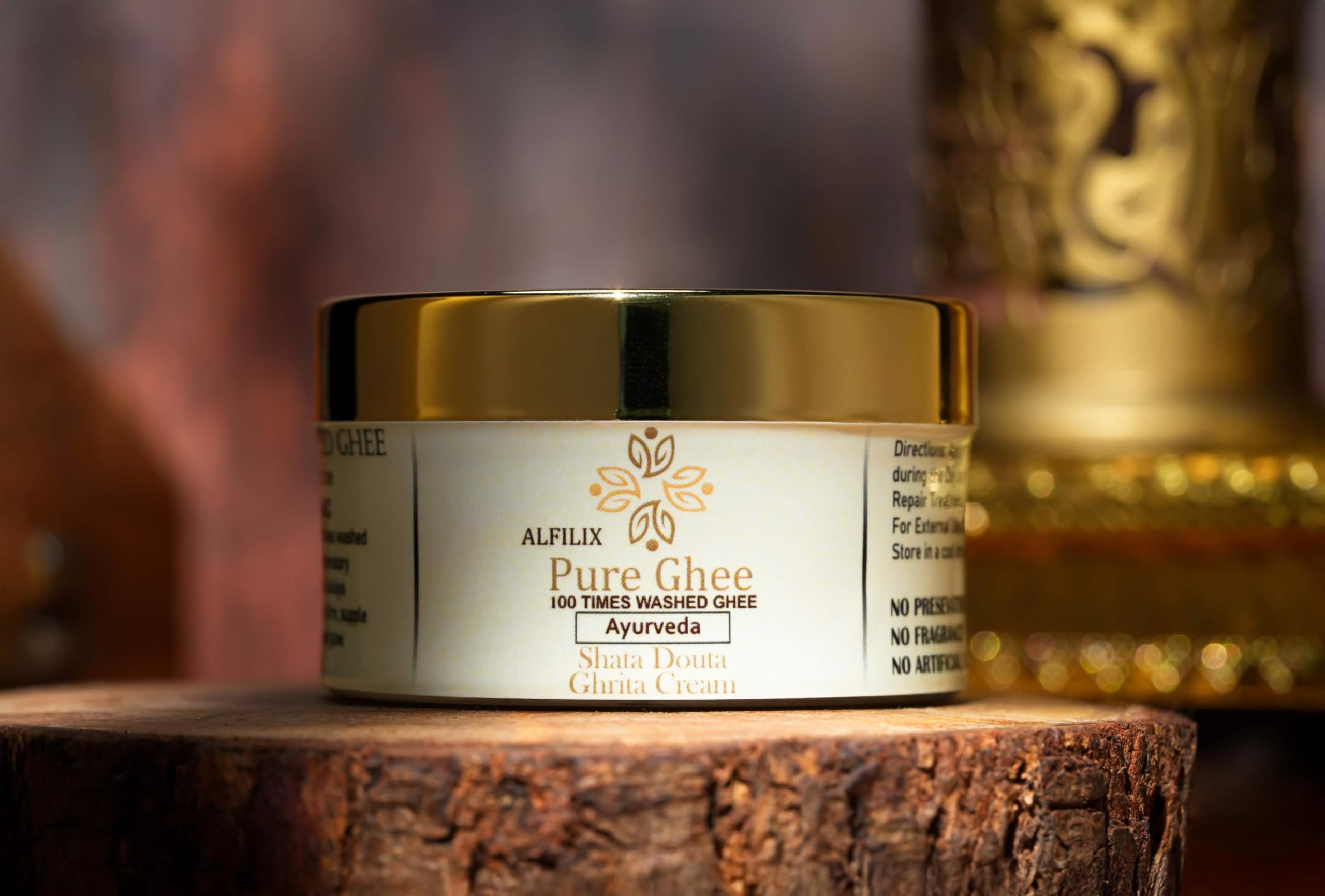 Shata Dhauta Ghrita - 100x Washed Ayurvedic Ghee Moisturizer | Organic Night Cream for Dry Skin, Wrinkles & Anti-Aging | Natural Face Cream for Deep Hydration, Skin Repair & Glow (5.25oz, Vanilla Scented) | Perfect for Nighttime Skincare Routine & Dry Skin Treatment