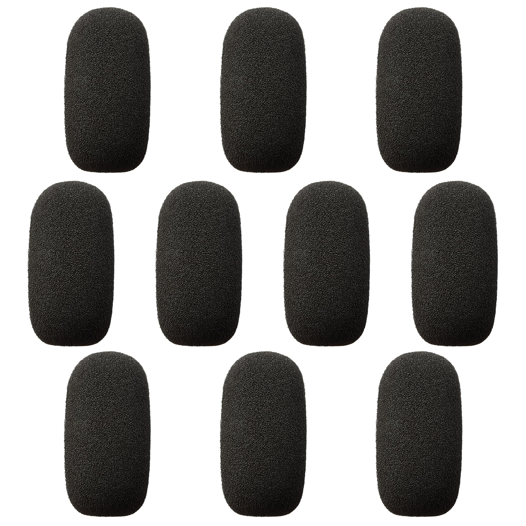 10 Pack Mini Foam Windscreens for Headset Microphone - High Density Mic Covers for Lavalier & Lapel Mics - Perfect for Podcasting, Streaming & Recording Studios