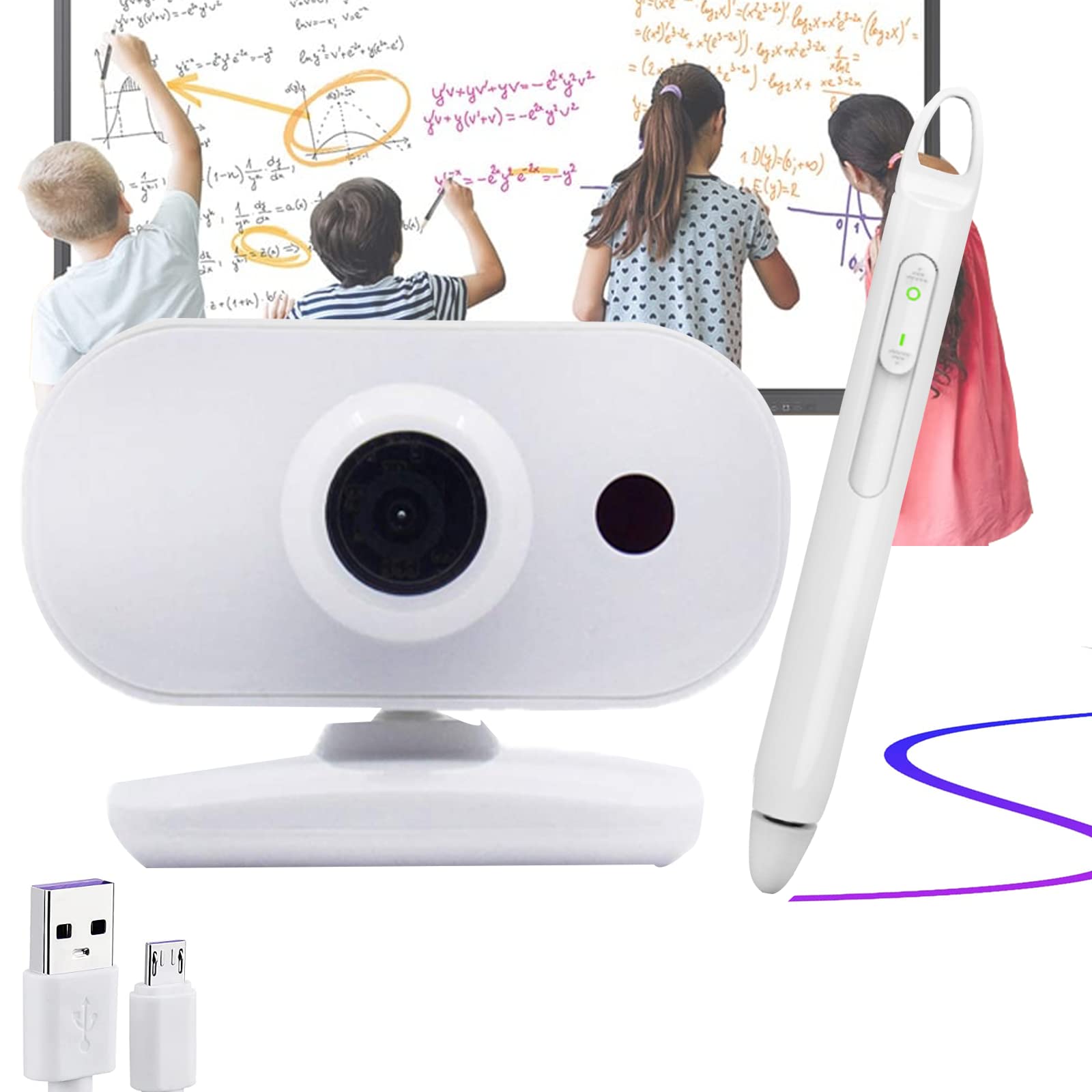 Interactive Whiteboard System for Windows PC - Smart Pen Compatible for Home, Office & Classroom Use | Long Focus Digital Whiteboard for Presentations, Online Teaching & Collaborative Work